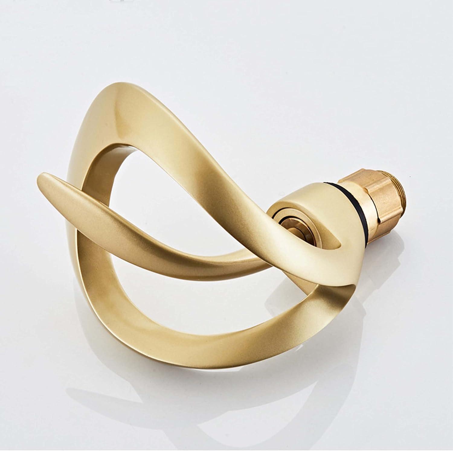 Brushed Gold Solid Brass Waterfall Bathroom Faucet