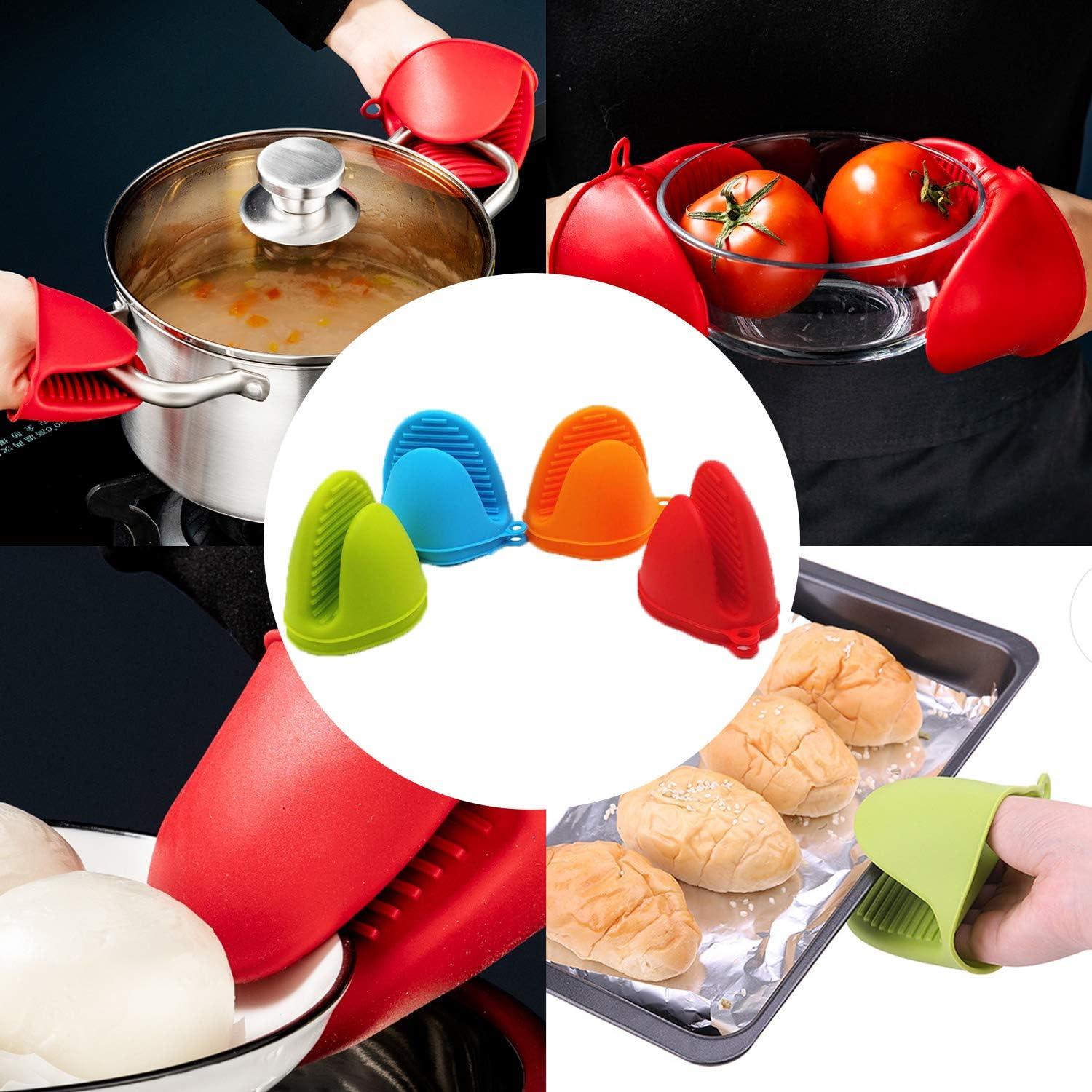 4 Pairs Silicone Cooking Pinch Grips Oven Mitts Potholder for Kitchen Cooking & Baking