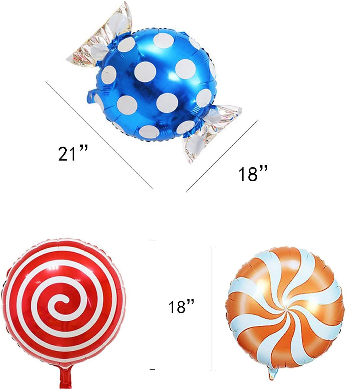 21 pcs 18" Sweet Candy Balloons, Round Lollipop Balloon Birthday Wedding Party Balloons