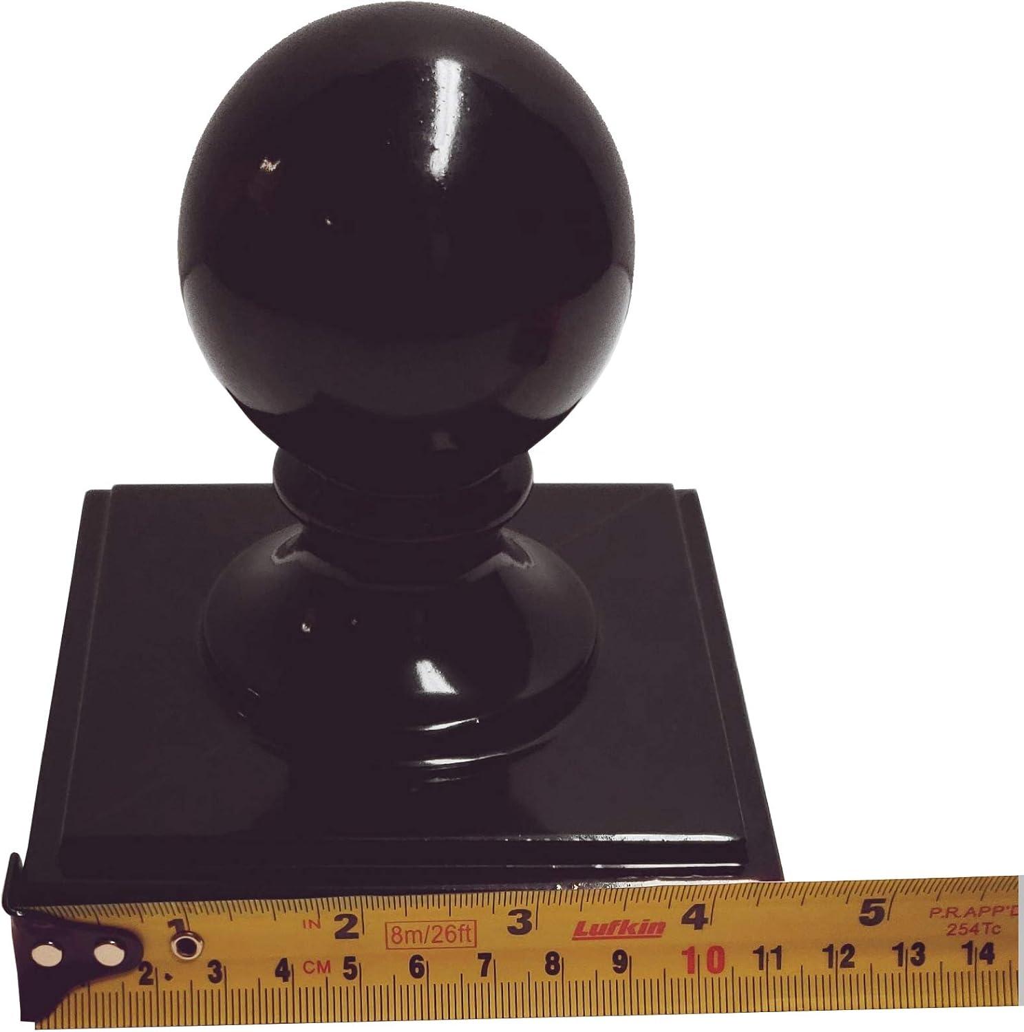 Black Glossy Aluminum Ball Top Post Cap for 4" x 4" Posts