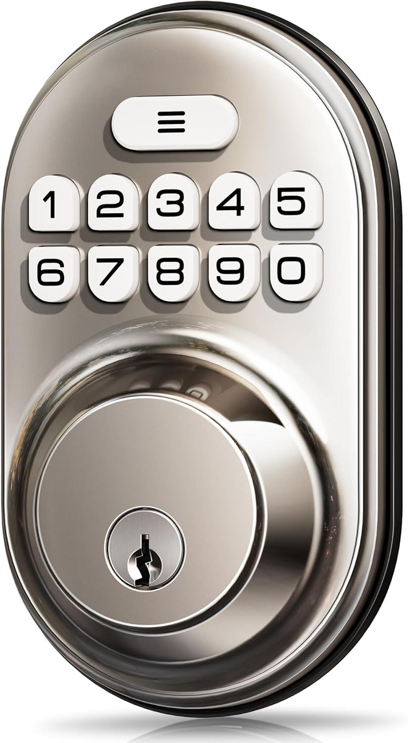 Satin Nickel Keyless Entry Electronic Keypad Deadbolt