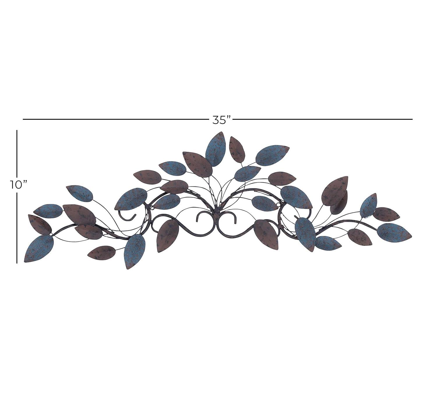 DecMode Multi Colored Metal Leaf Wall Decor