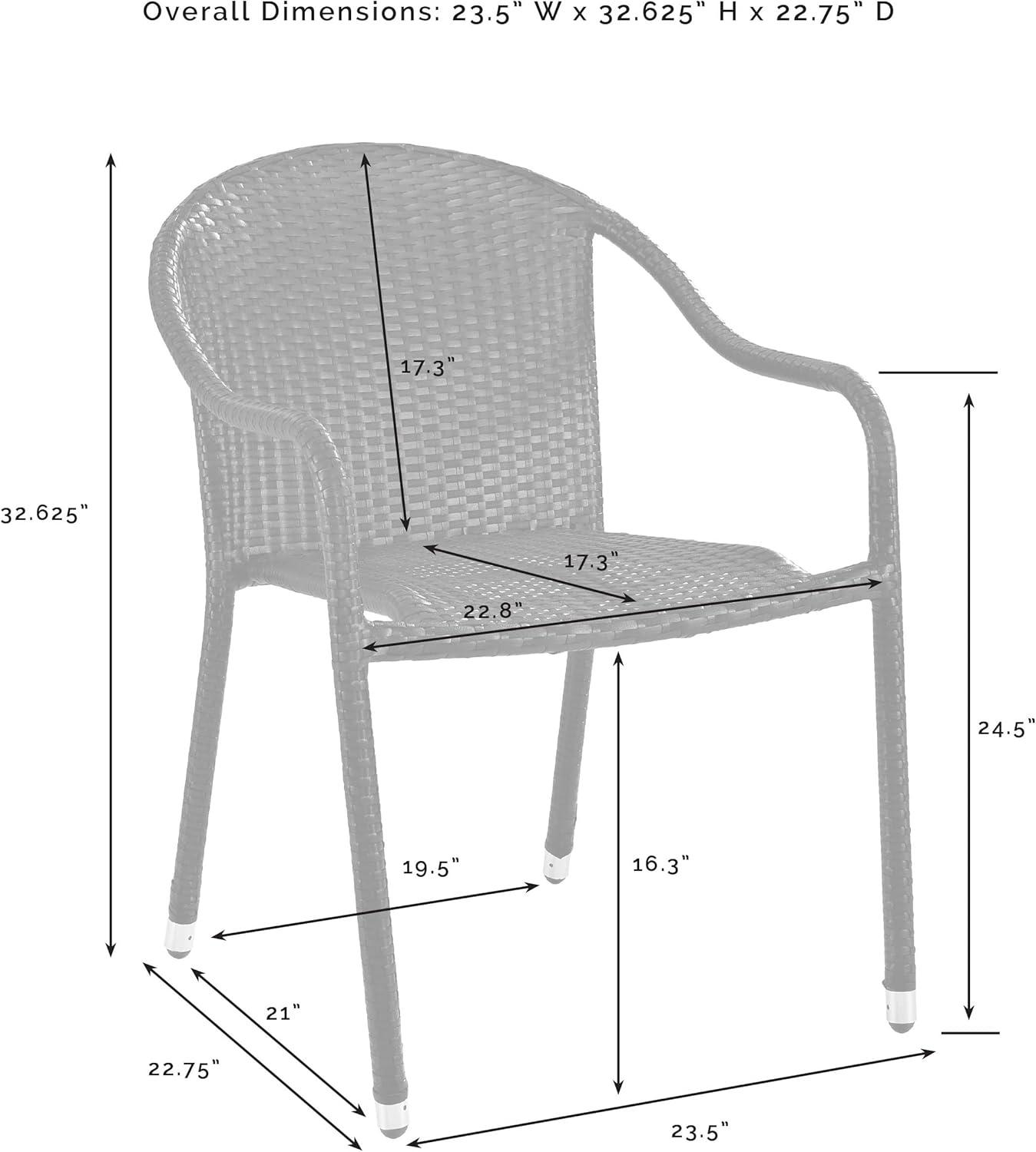 Palm Harbor Black Wicker Outdoor Bistro Chair Set