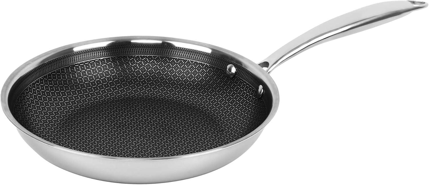 Brentwood 3-Ply Hybrid Non-Stick Stainless Steel Induction-Ready Frying Pan (11 In.)