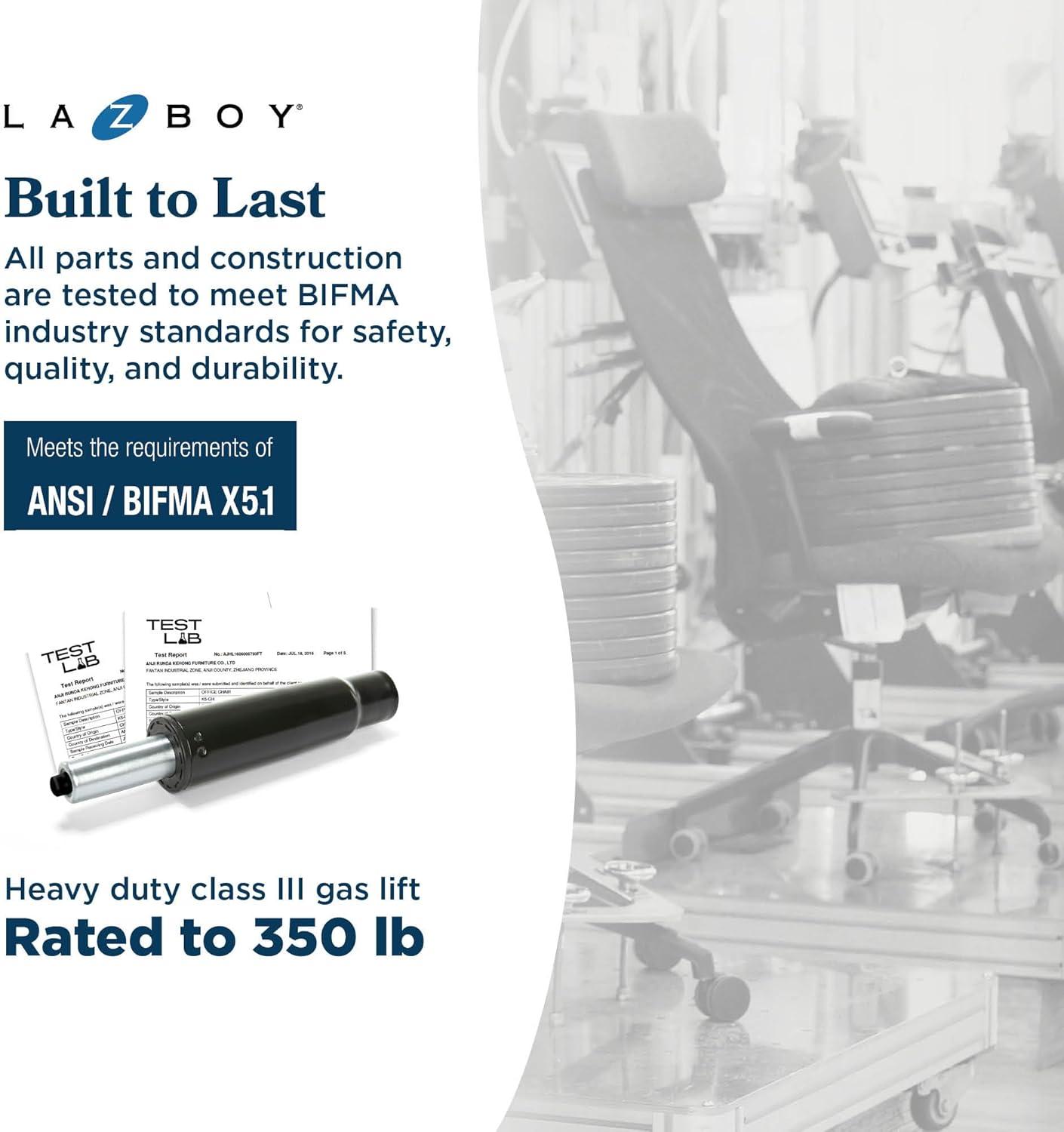 La-Z-Boy La-Z-Boy® Nova Executive Office Chair, Patented AIR Ergonomic Support Technology®, High-Back Premium Comfort & Support, Vegan PU Leather