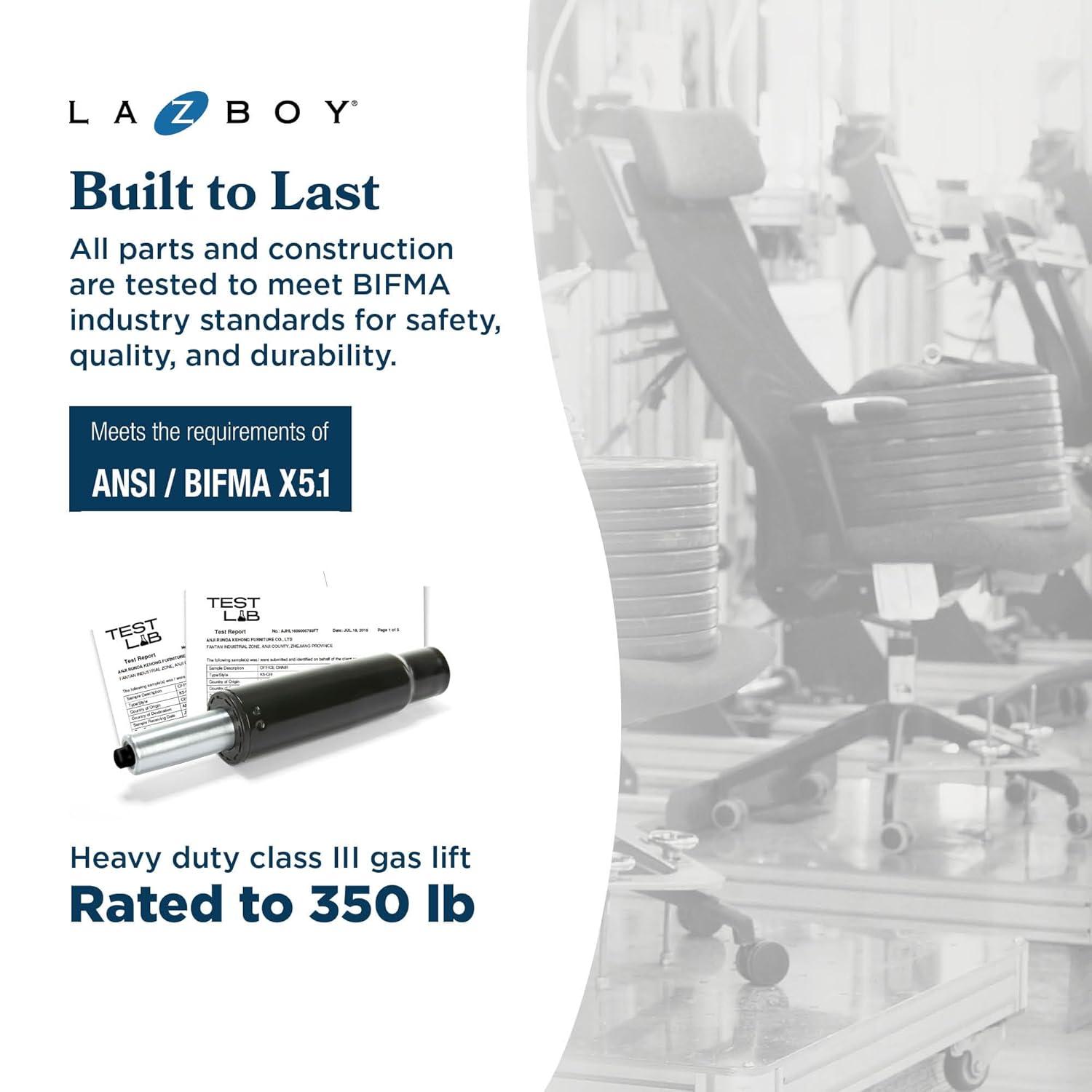 La-Z-Boy La-Z-Boy® Nova Executive Office Chair, Patented AIR Ergonomic Support Technology®, High-Back Premium Comfort & Support, Vegan PU Leather