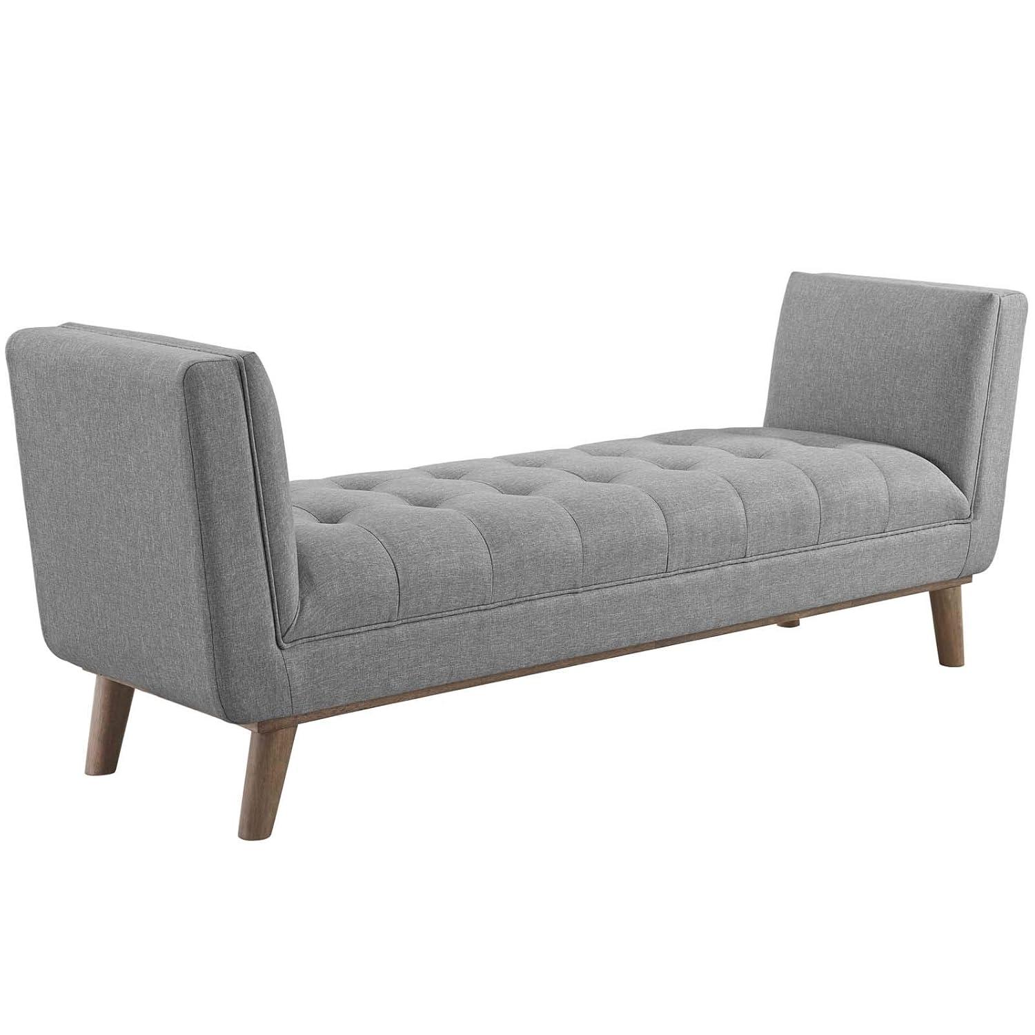 Modway Haven Tufted Button Upholstered Fabric Accent Bench