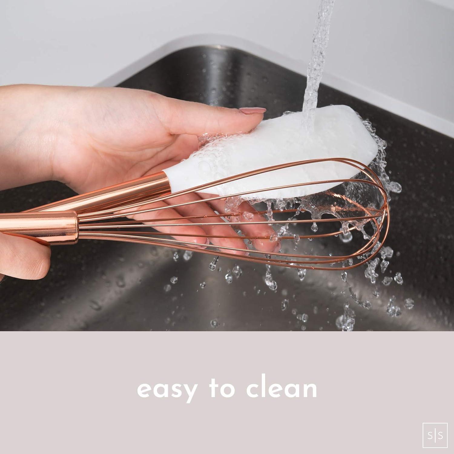 Styled Settings White Silicone & Copper Kitchen Utensils Set with Holder