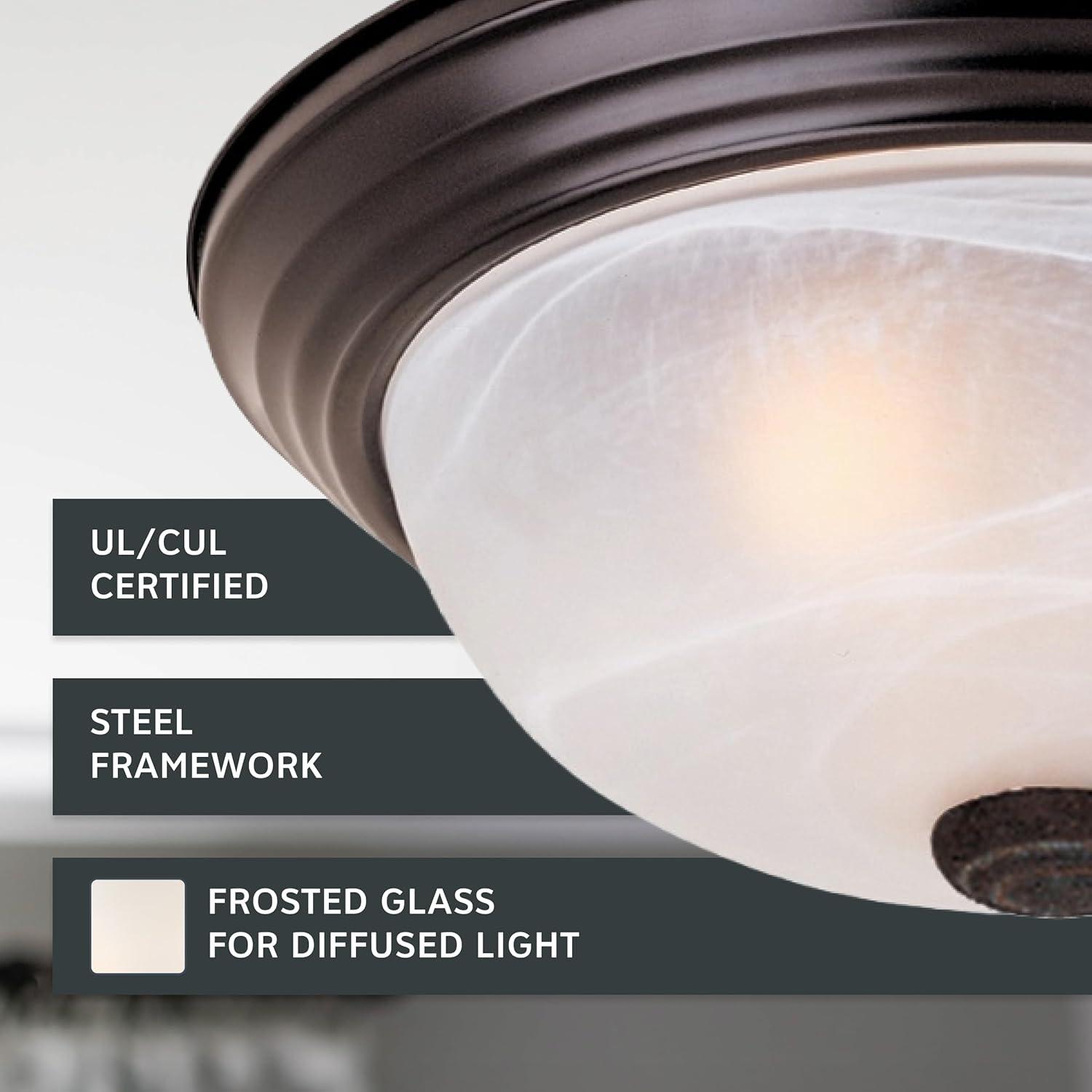 Designers Fountain 11 inch Small 2-Light Oil Rubbed Bronze Flush Mount Ceiling Light, 1257S-ORB-AL