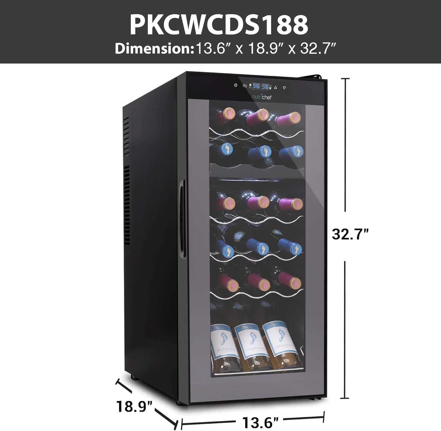 Black Dual Zone Freestanding Wine Cooler with Interior Lighting