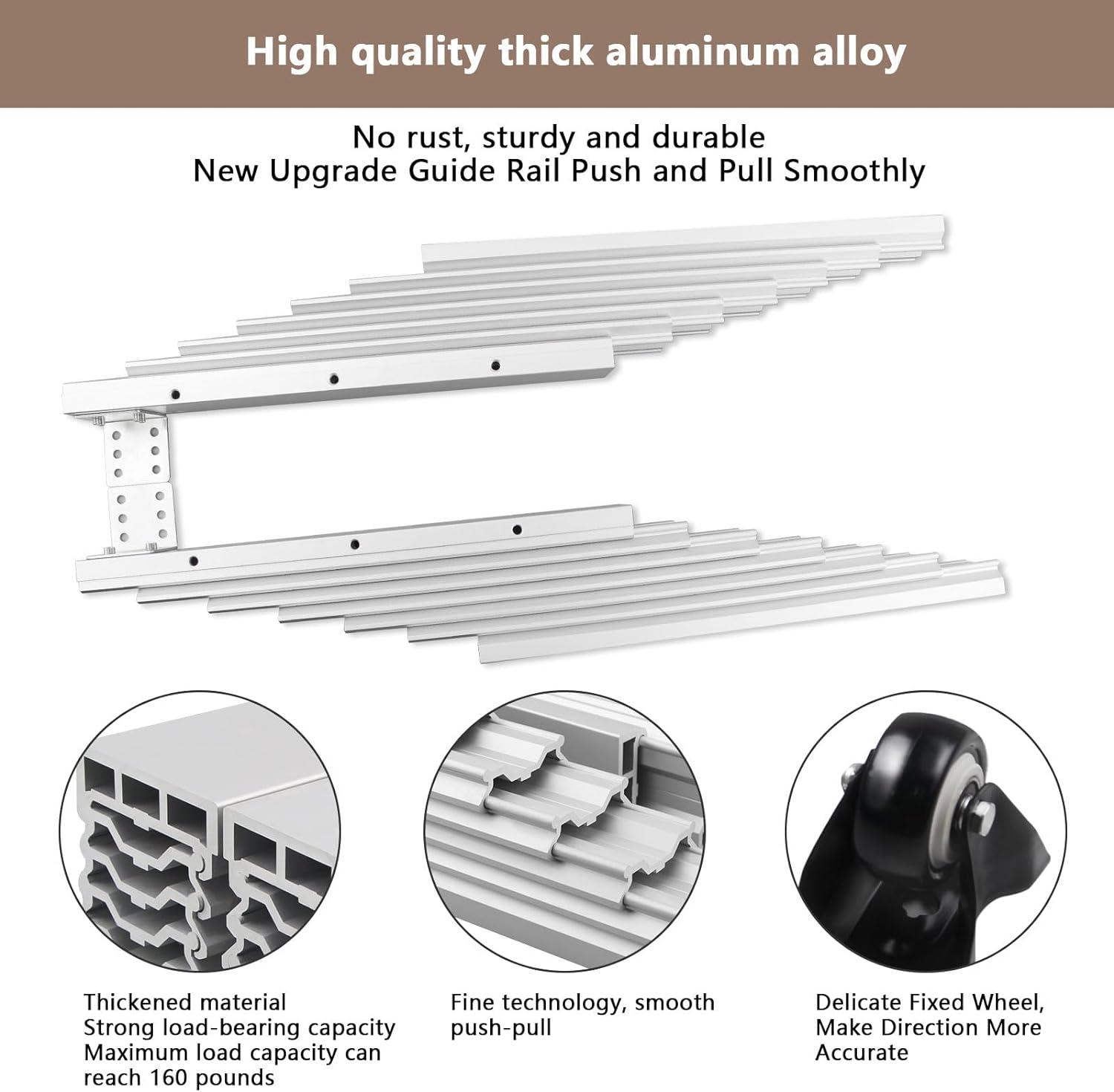 Aluminum Telescopic Full Extension Table Slide for Concealed Tables