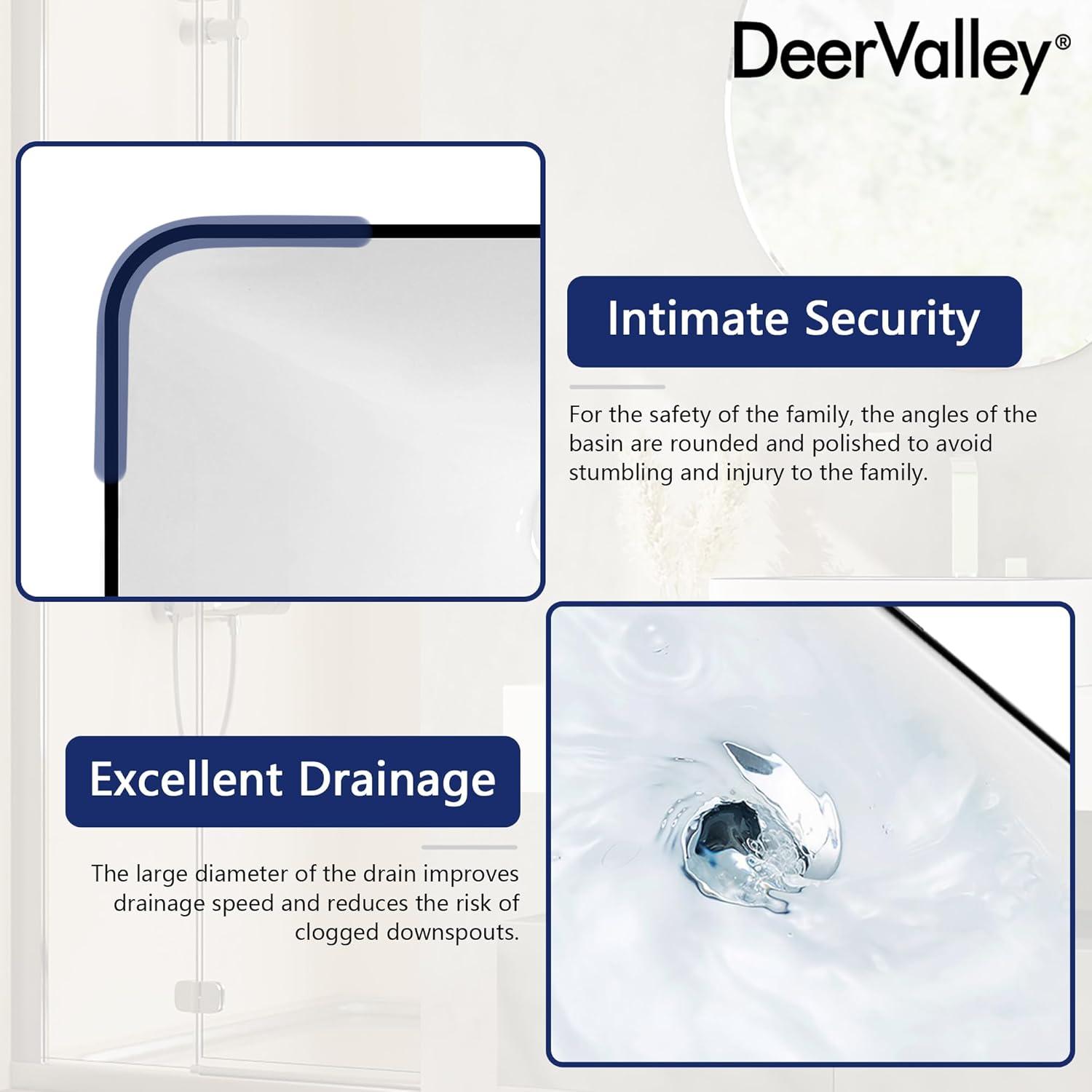 DeerValley DV-1V0317 Deervalley Liberty 16'' X 12'' Rectangular Vitreous China Vessel Bathroom Sink, White With Black Striped Edge