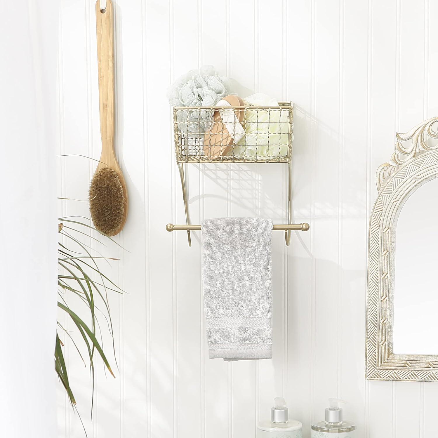 Small Gold MetalFarmhouse Towel Rack 8.25x5.5x9.8