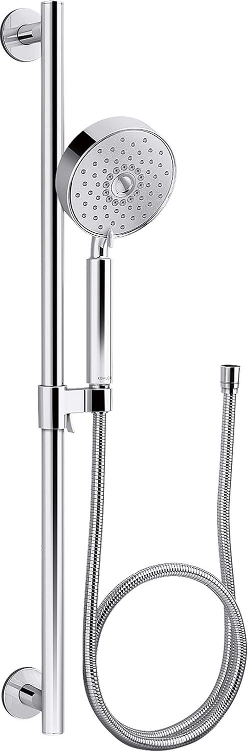 Polished Chrome Multifunction Handheld Shower Kit with Slidebar