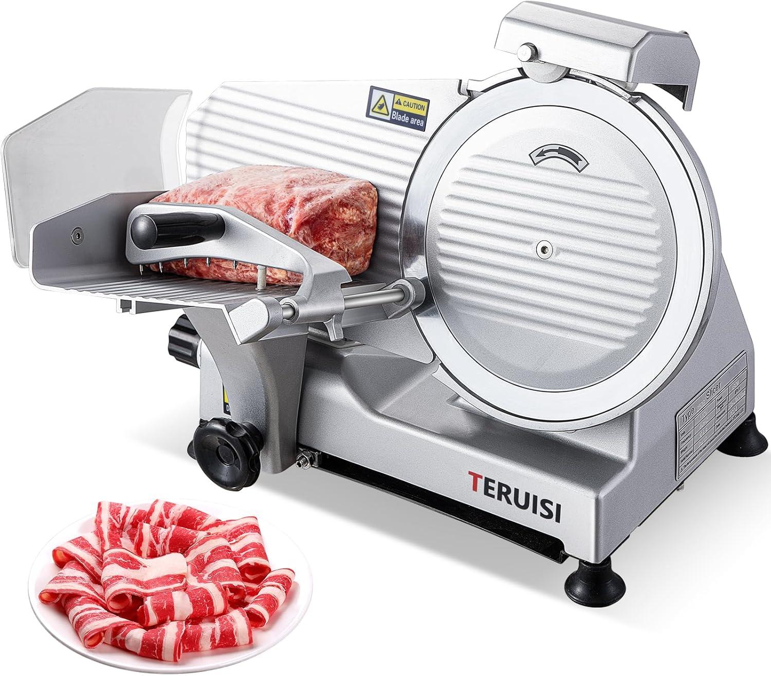 Fashionwu Fashionwu  Commercial Electric Meat Slicer 10" Food Cutter 240W Frozen Deli Slicer Machine