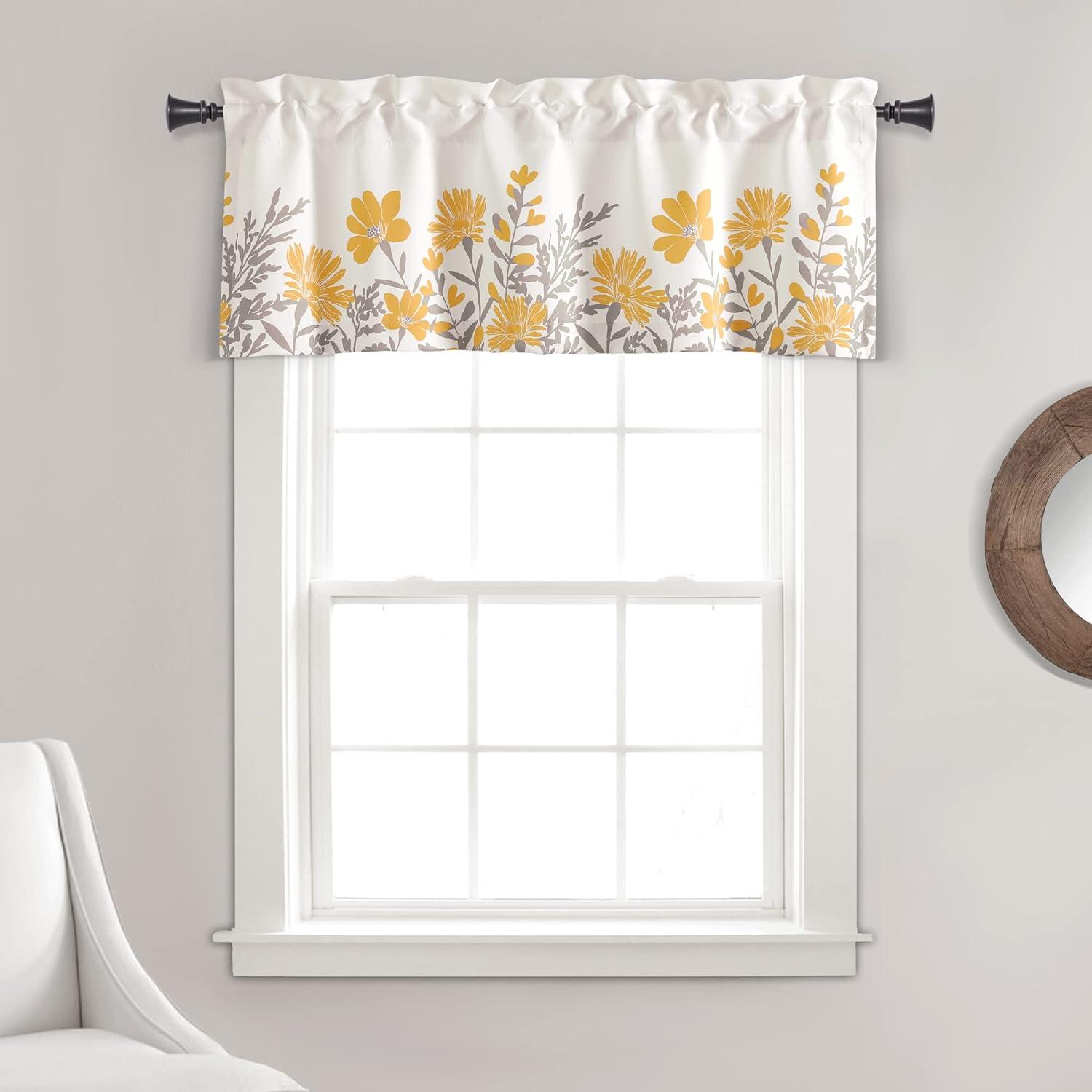 Floral Tailored 52'' W Window Valance