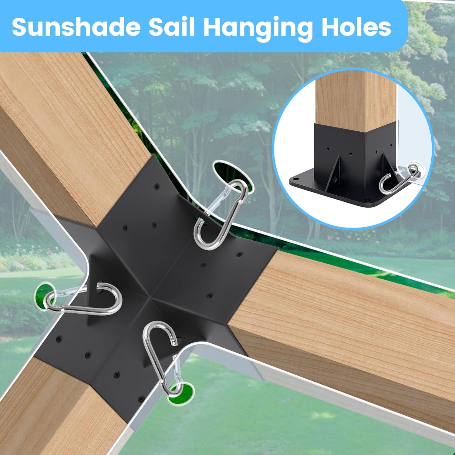 Pergola Kit Elevated Wood Stand Kit Woodwork for 4"x 4" (Actual 3.5" x 3.5"), Wooden Gazebo Kit for 3-Way Pergola Brackets with Pergola Base Brackets - Includes Screws
