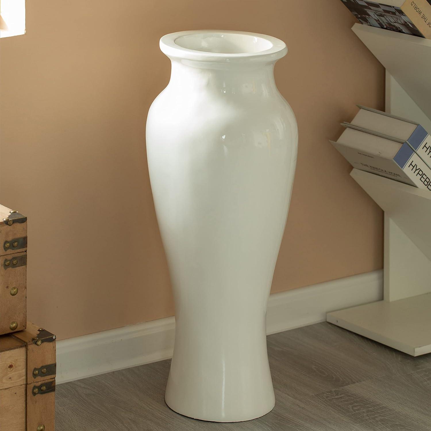 Modern floor vase, White Unique Trumpet Floor Vase, Home Interior Decoration, Modern Floor Vase, Tall Floor Vase