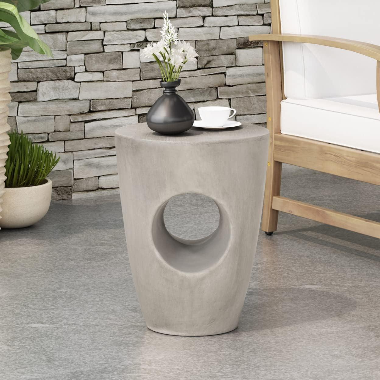 Christopher Knight Home Sirius Outdoor Contemporary Lightweight Concrete Accent Side Table