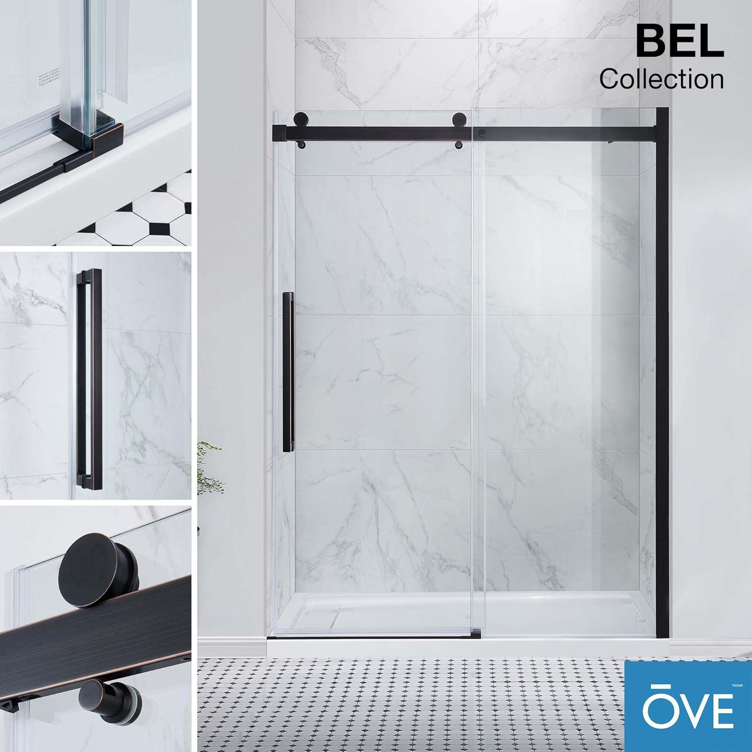 OVE Decors Bel Soft Close 60" x 78" Frameless Sliding Soft Close Shower Door