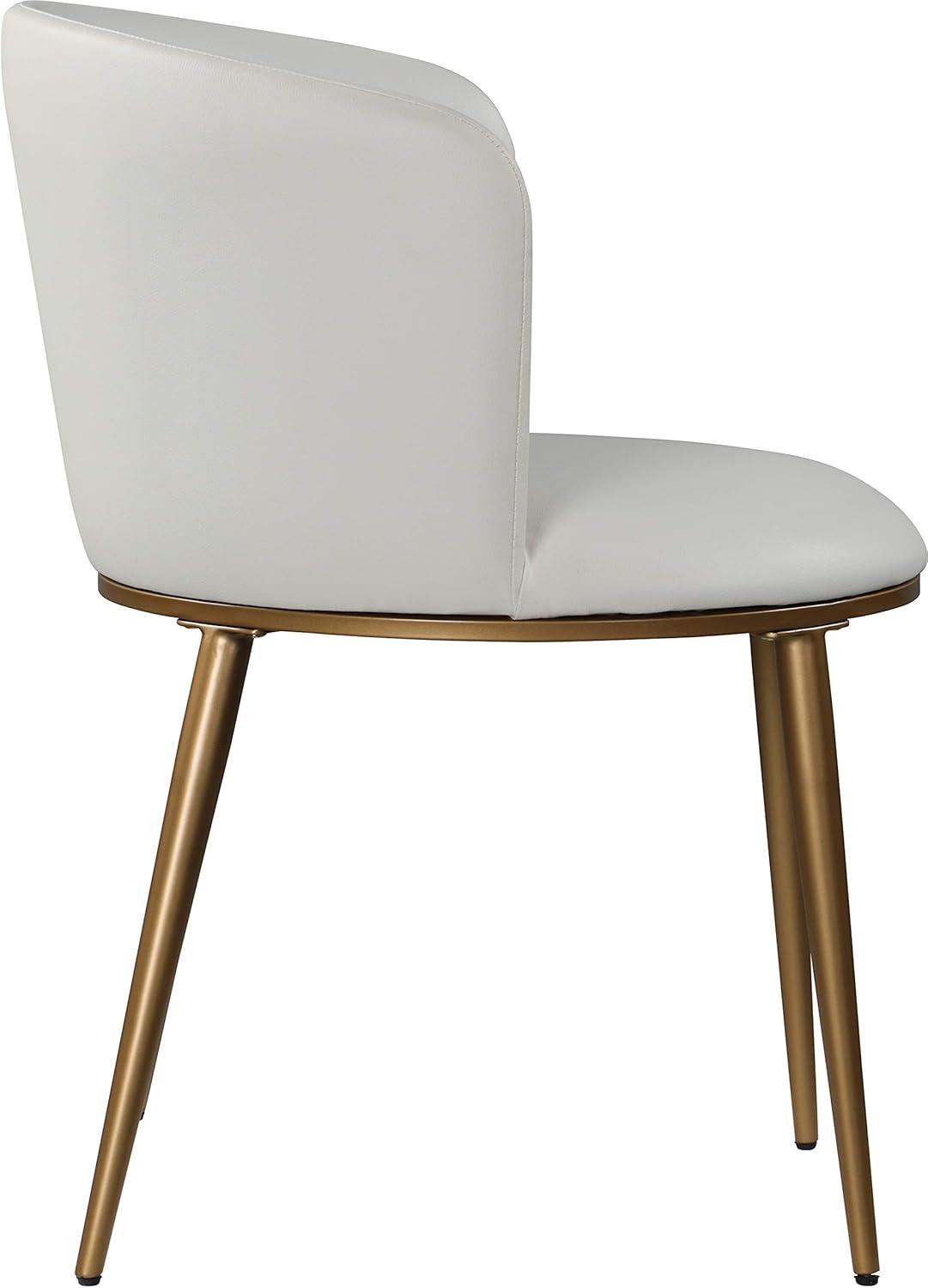 Skylar Petite White Faux Leather Dining Chair with Gold Legs