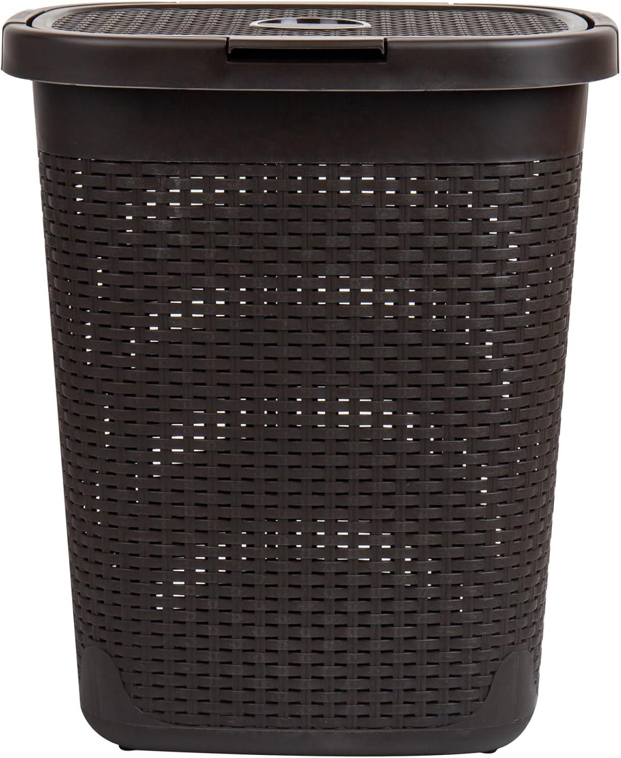 Mind Reader Mind Reader 50L Slim Laundry Hamper, Clothes Basket, Lid, Plastic