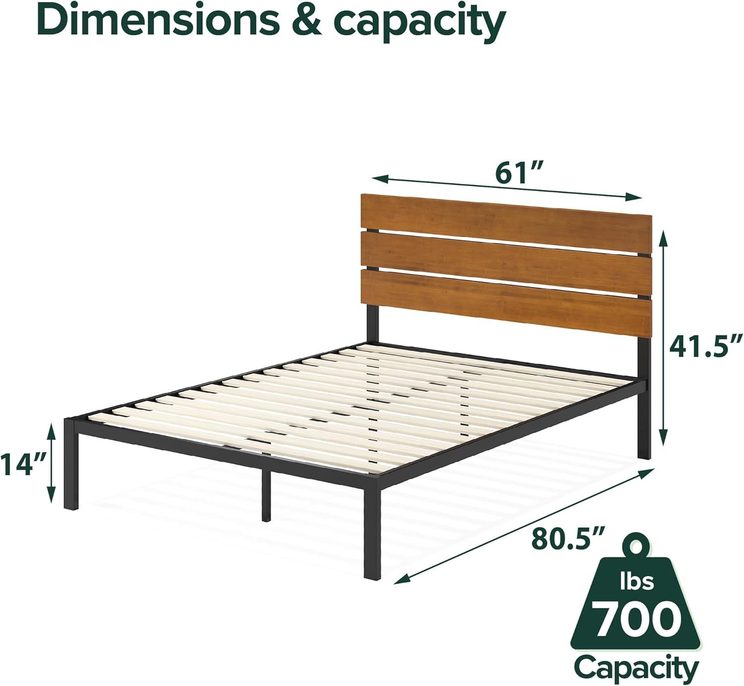 Paul Metal Platform Bed Frame Natural -ZINUS