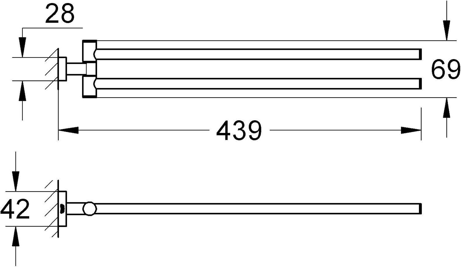 Essentials Cube 16.9291" Wall Mounted Towel Bar