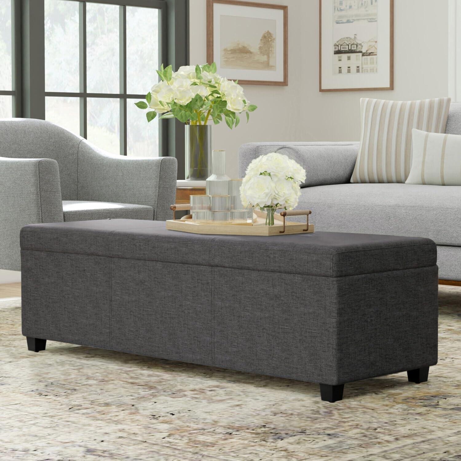 Simpli Home Avalon Storage Ottoman Bench,Assembled