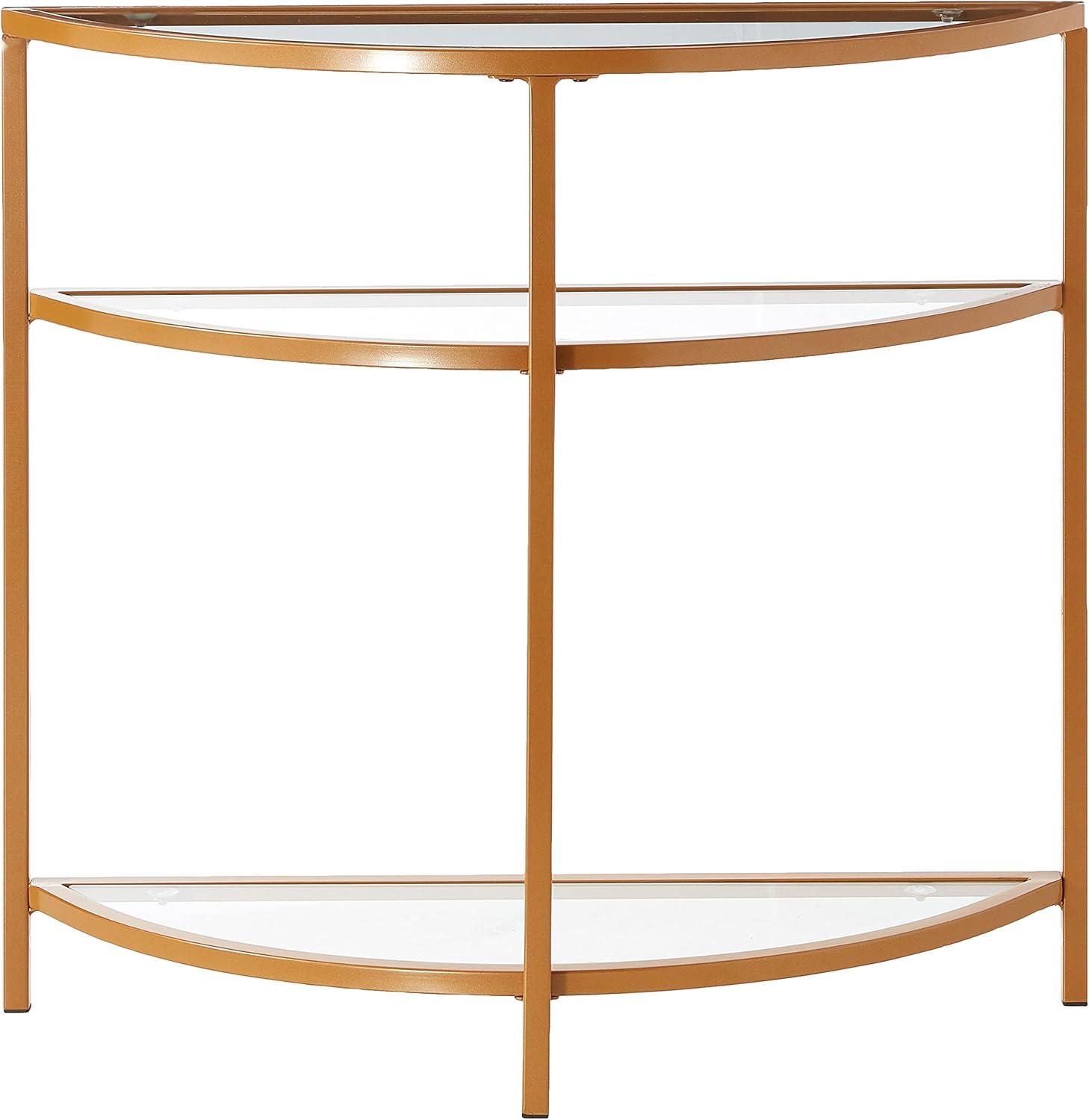 HomePop Half-Moon Modern Metal Accent Table, Gold