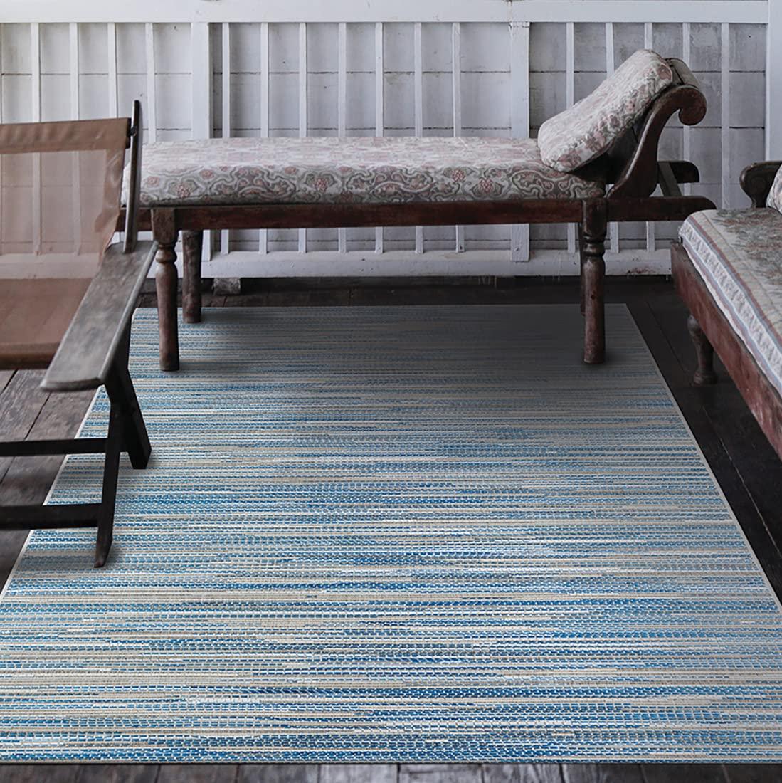Couristan Monte Carlo Coastal Breeze Indoor/Outdoor Area Rug, 5'3" x 7'6", Taupe-Champagne