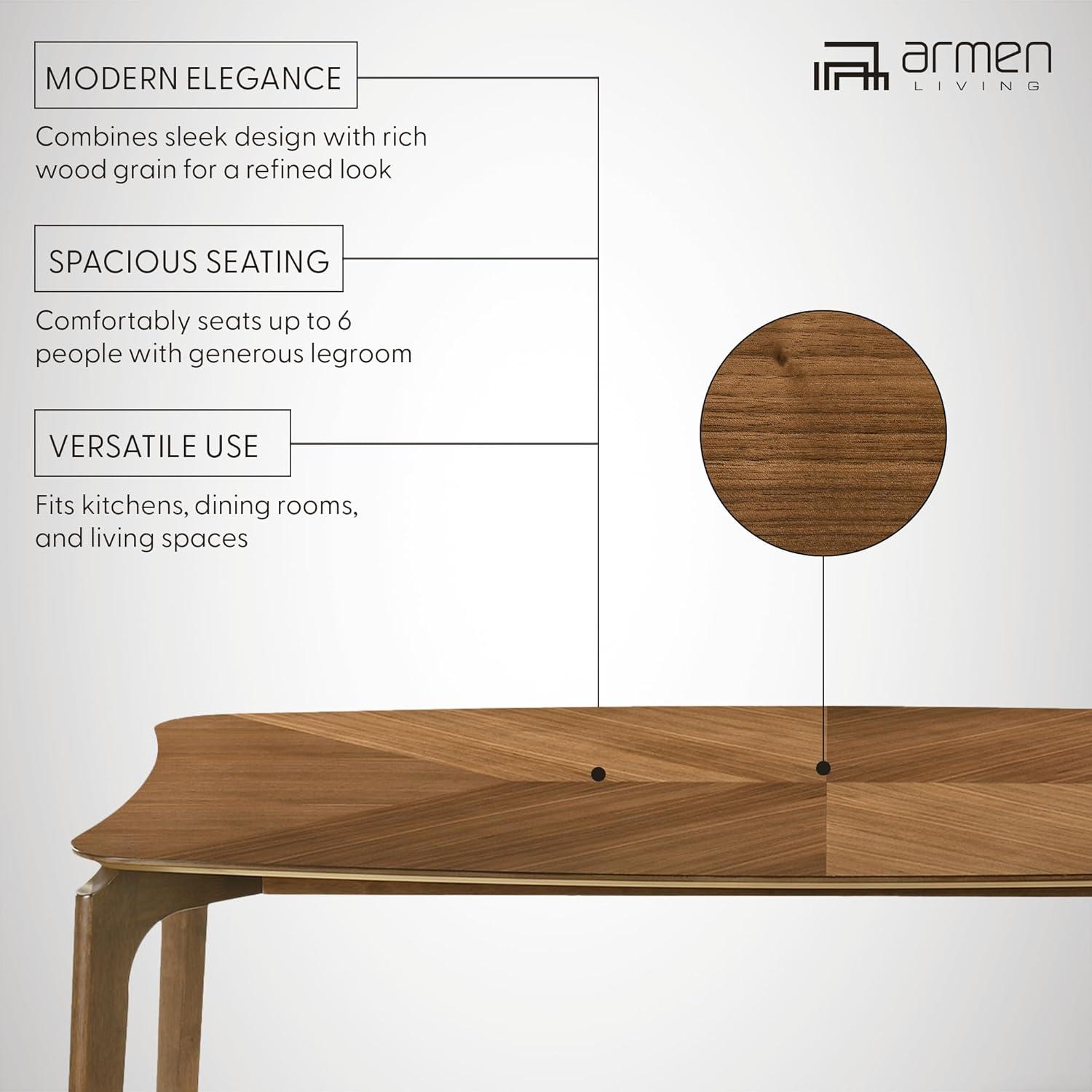 Kalia Wood Dining Table in Walnut Finish