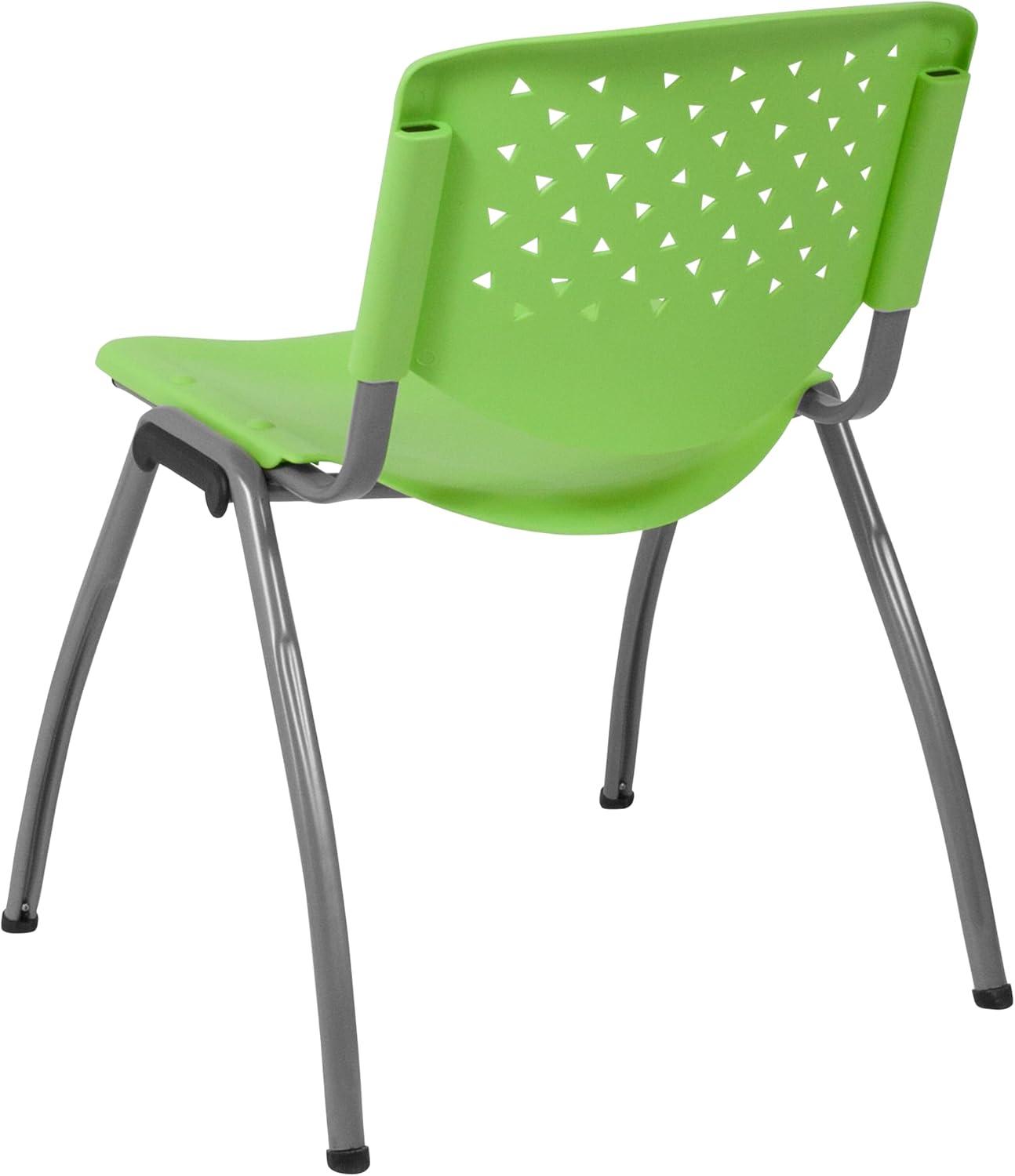 Flash Furniture Memphis 880 lb. Capacity Plastic Stack Chair with Powder Coated Frame