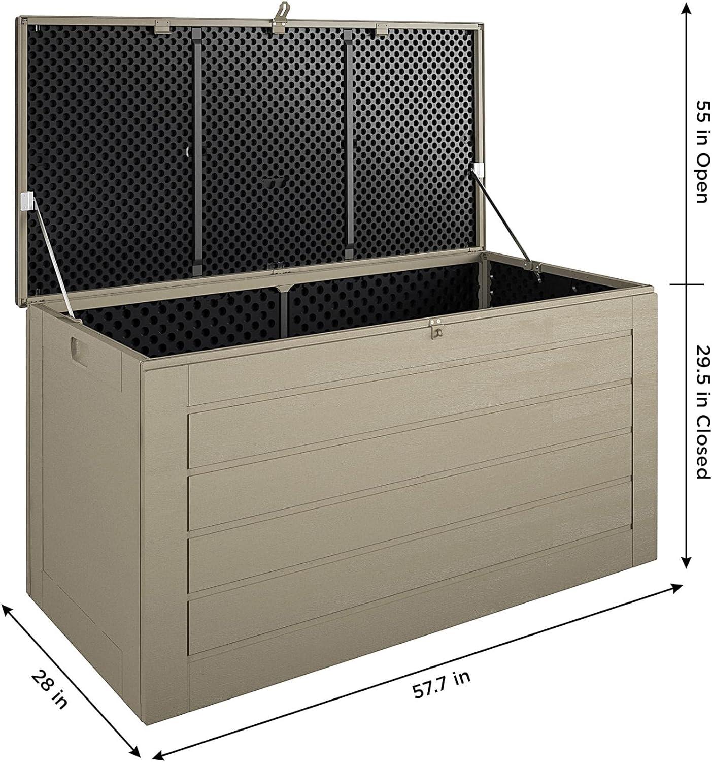 Cosco Extra Large Tan Lockable Plastic Deck Box