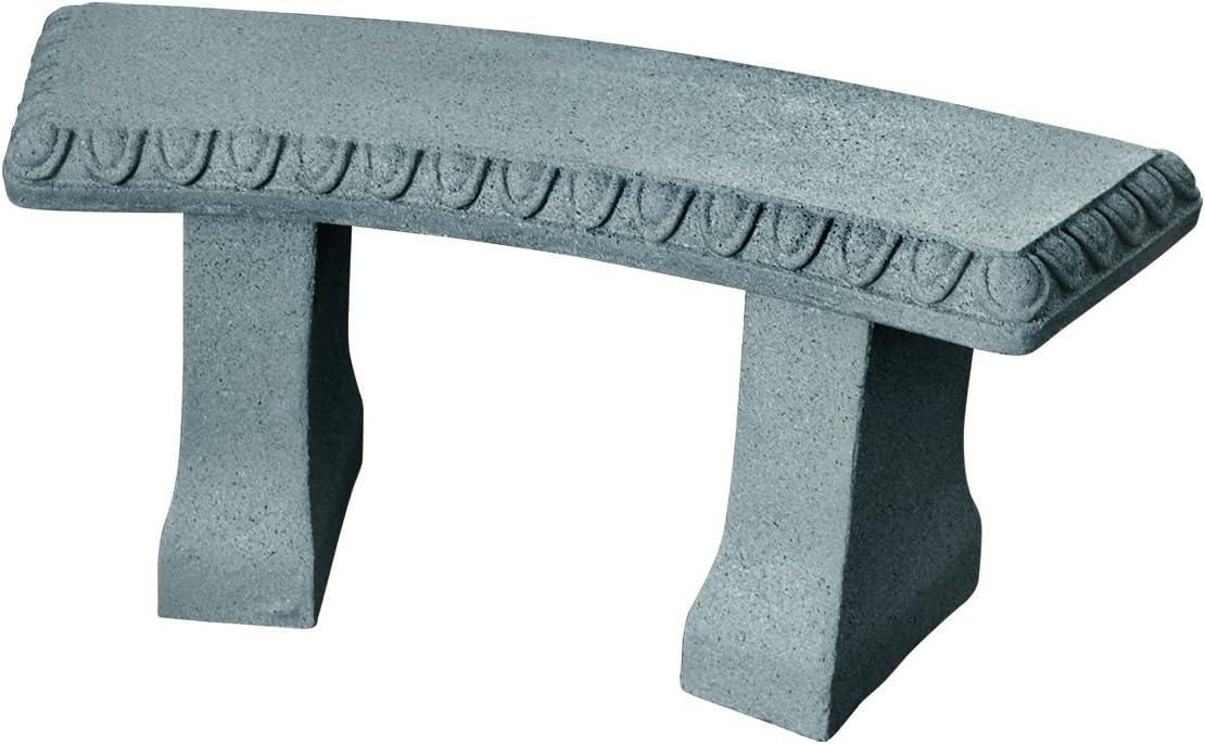 Elegant Granite-Textured Resin Garden Bench, 12.5" Height