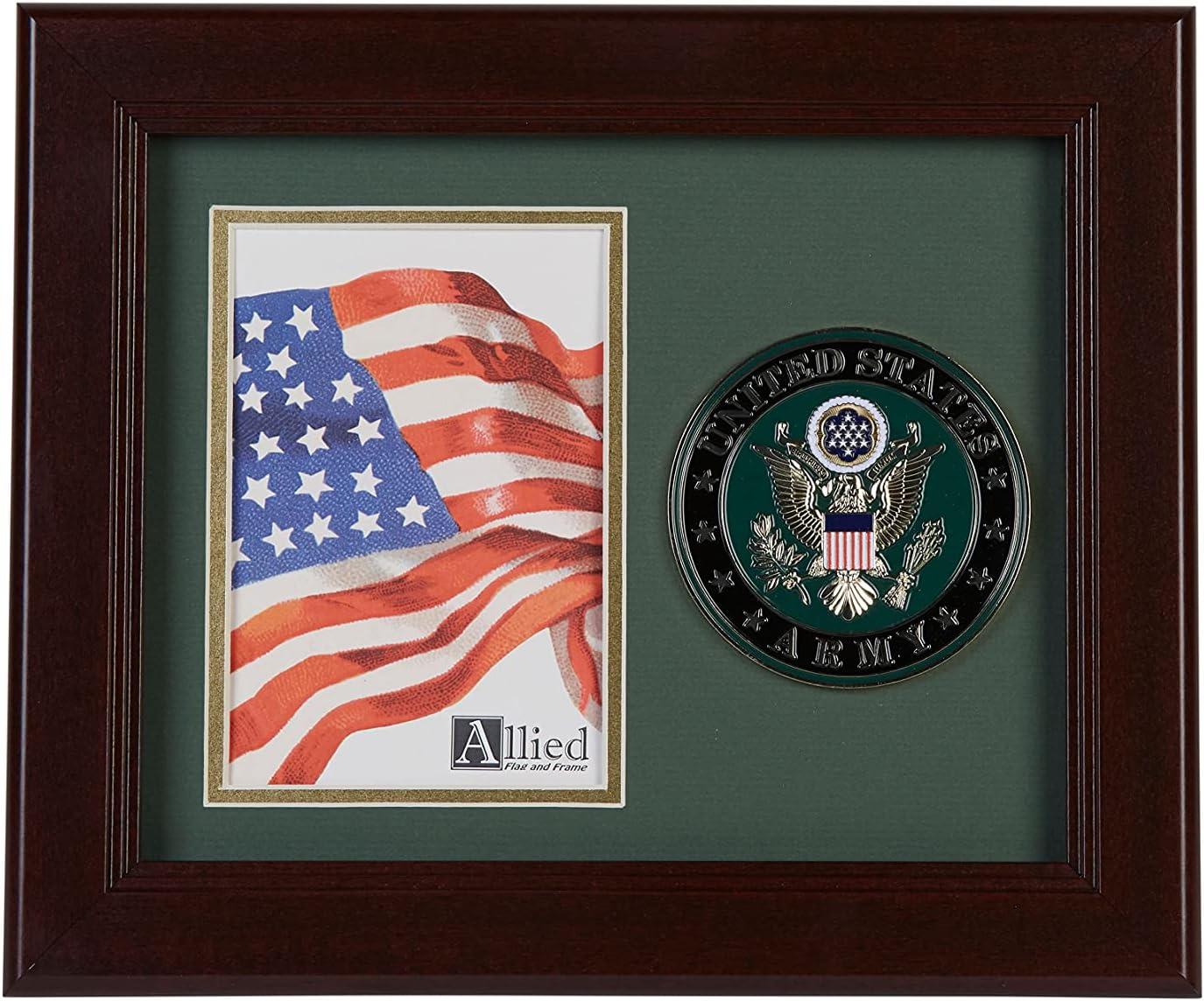 Allied Frame US Armed Forces Medallion Portrait Picture Frame - 4 x 6 Picture Opening