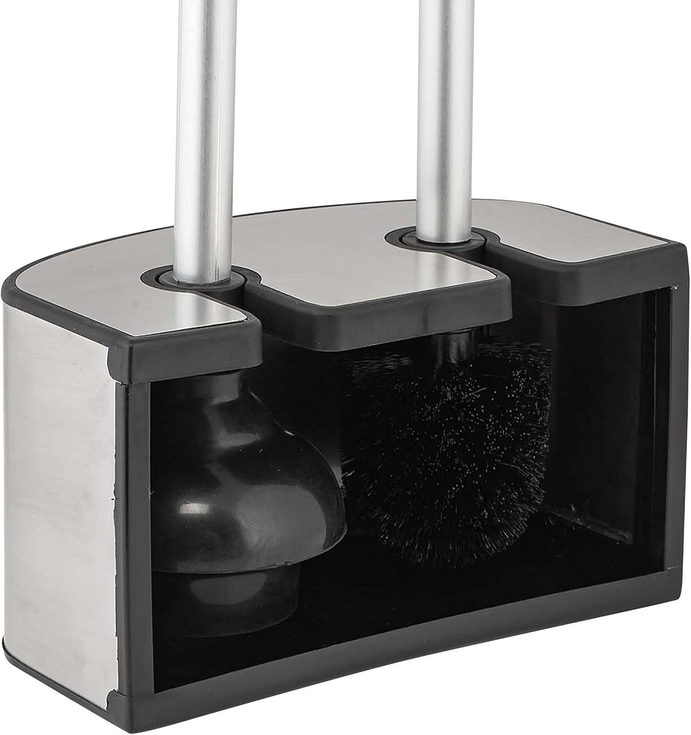 Bath Bliss Bath Bliss 2-In-1 Toilet Brush And Plunger Set In Metal