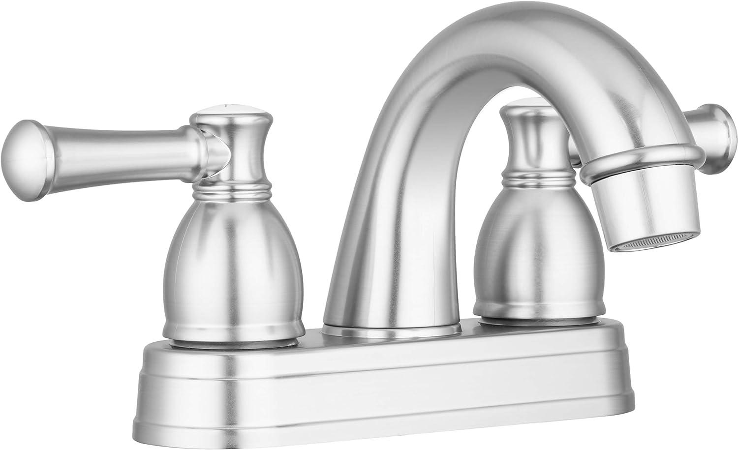 Satin Nickel 4-Inch Dual Handle Lavatory Faucet