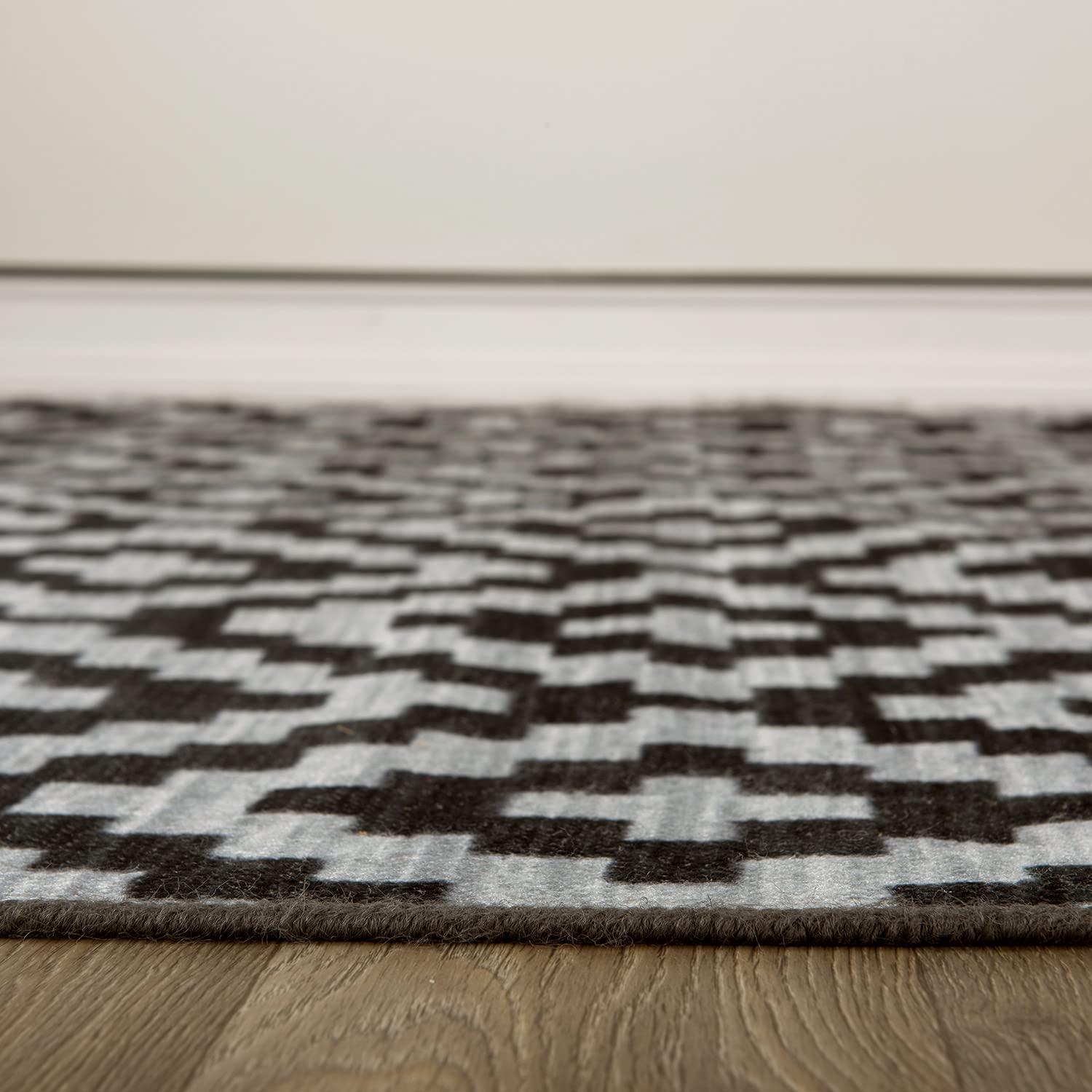 World Rug Gallery Contemporary Geometric Trellis Indoor/Outdoor Area Rug - GRAY 5' X 7'