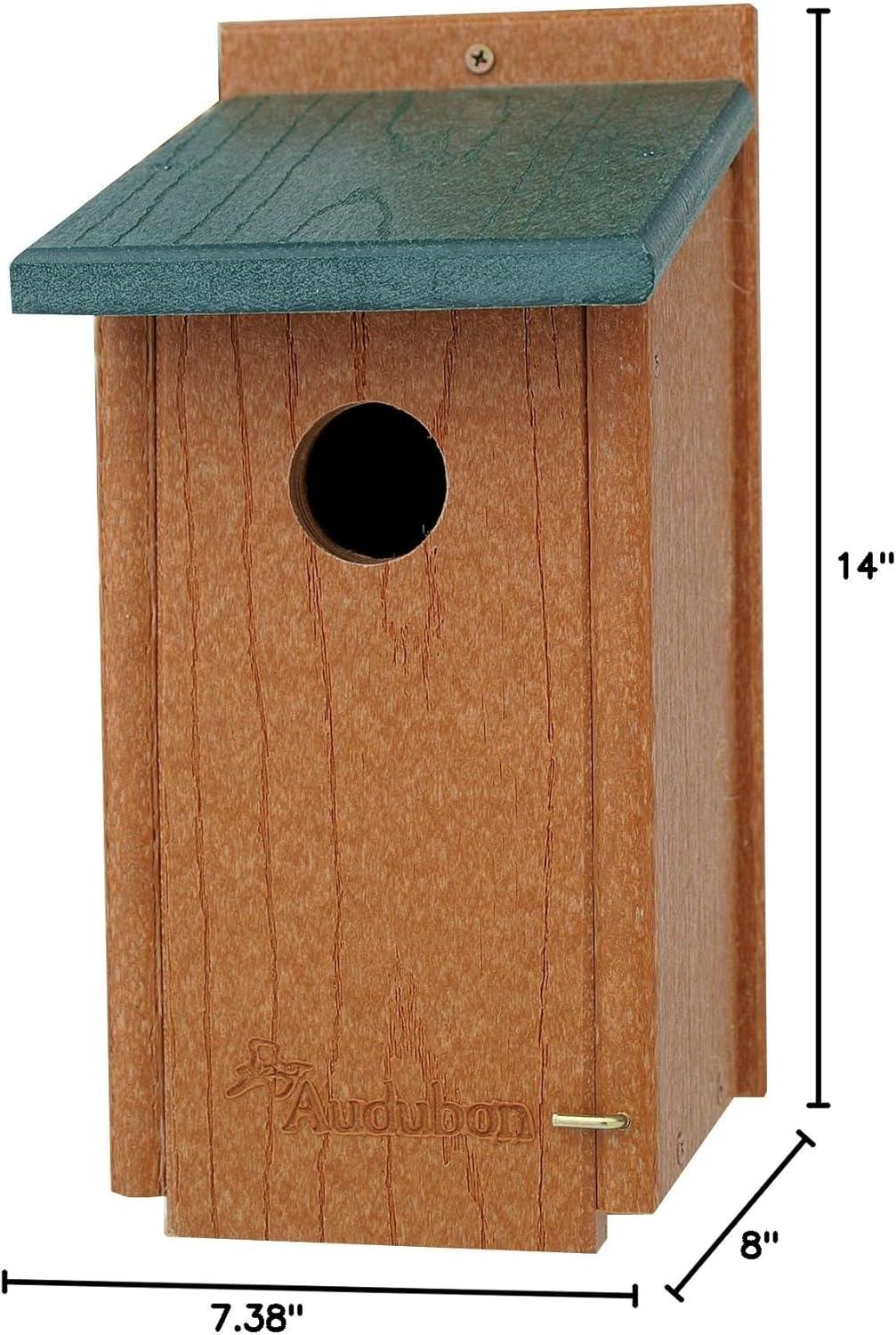 Eco-Friendly Recycled Plastic Bluebird House with Green Roof