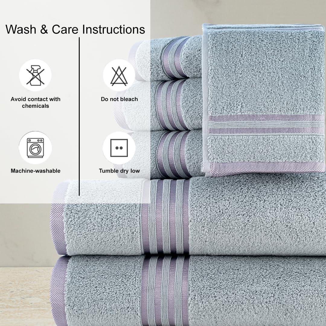 Luxurious Gray Egyptian Cotton 6-Piece Towel Set