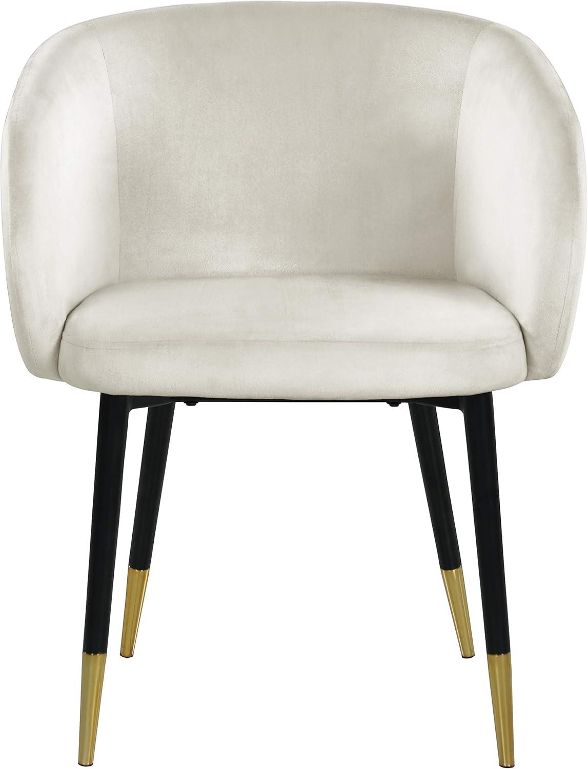 Meridian Furniture Louise Velvet Dining Chair in Cream