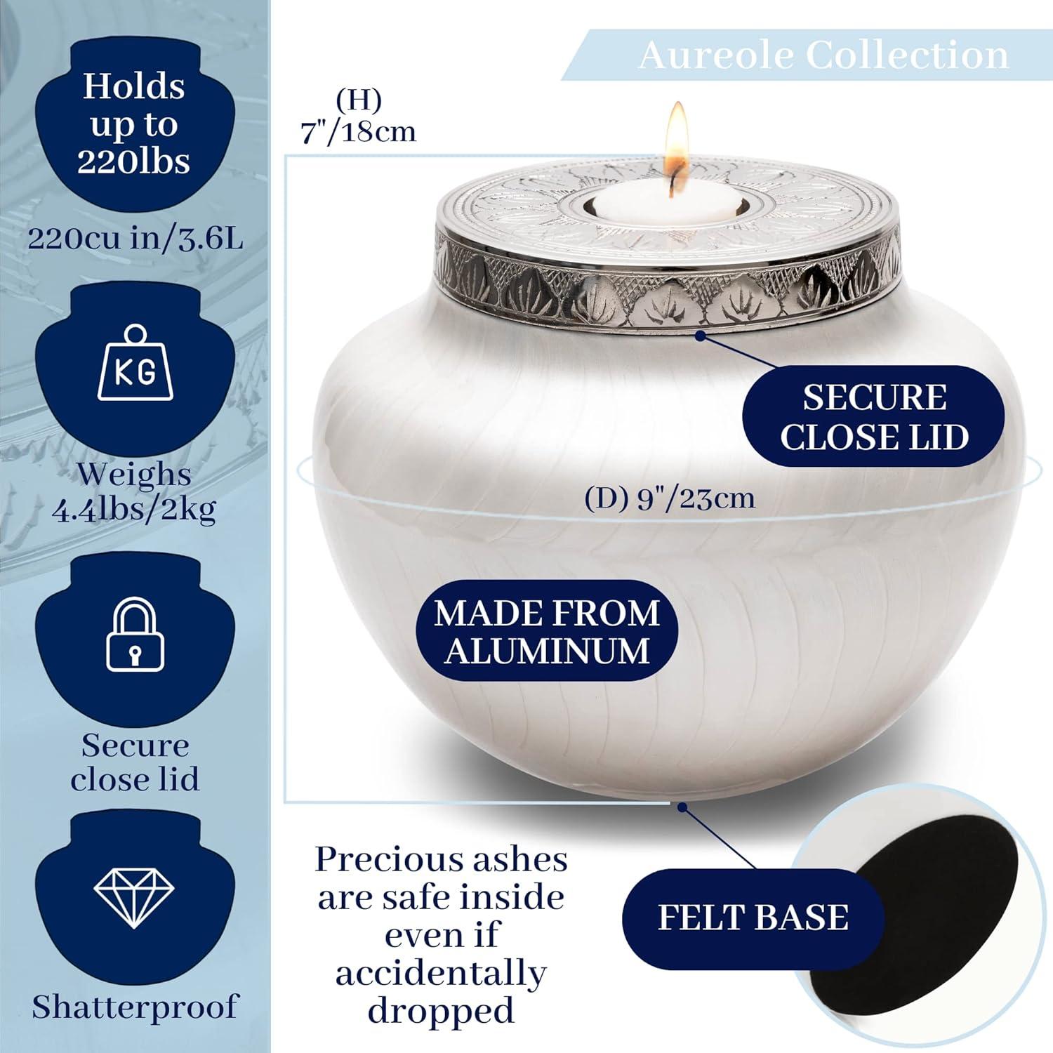 Large Cremation Urns for Human Ashes – Decorative Urn for Ashes Adult Male or Female - Holds up to 220lbs – Beautiful Pearlescent Cremation Urn – Funeral Urns for Ashes - Full Size