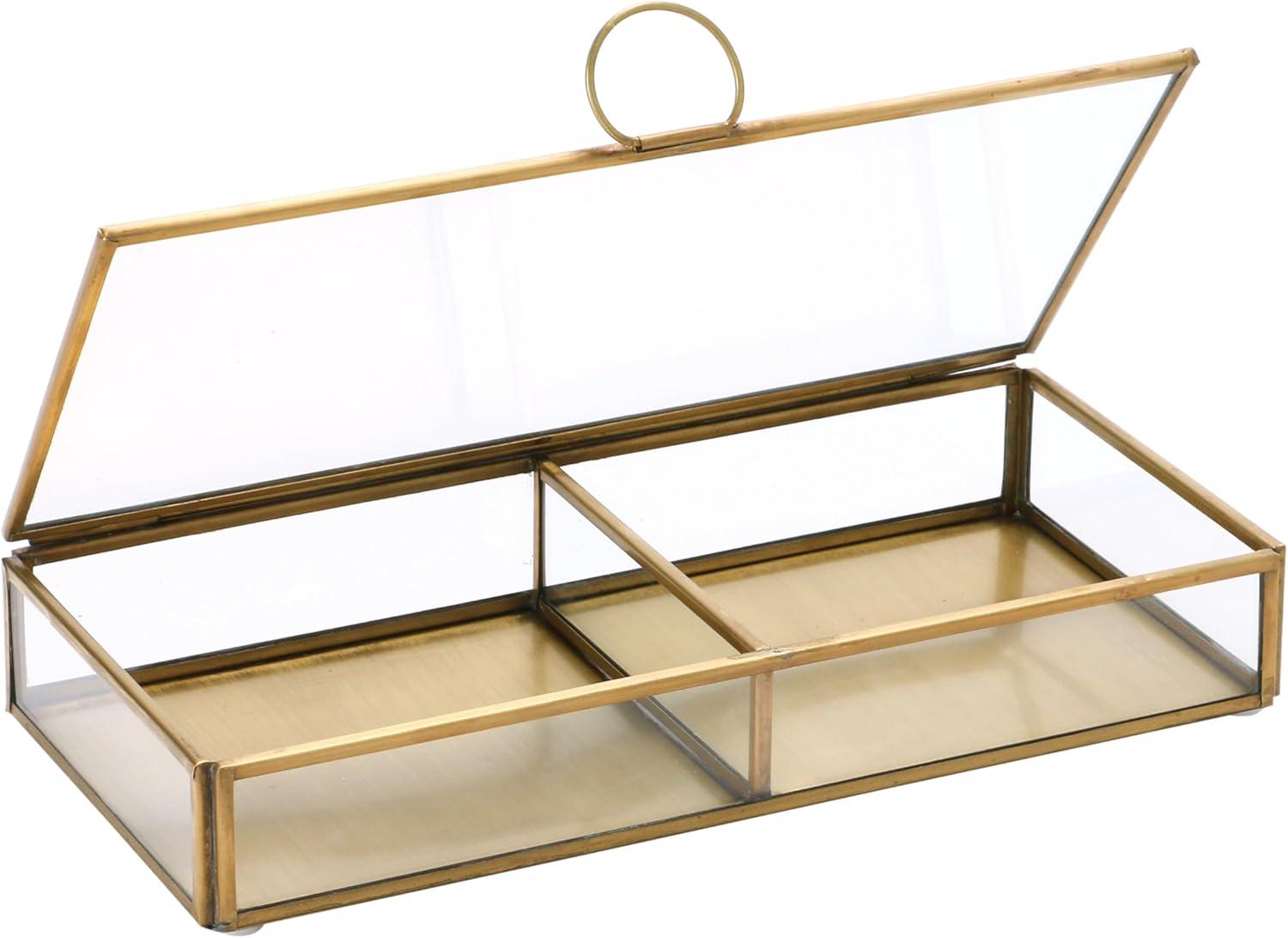 Creative Co-Op Brass & Glass Display Box