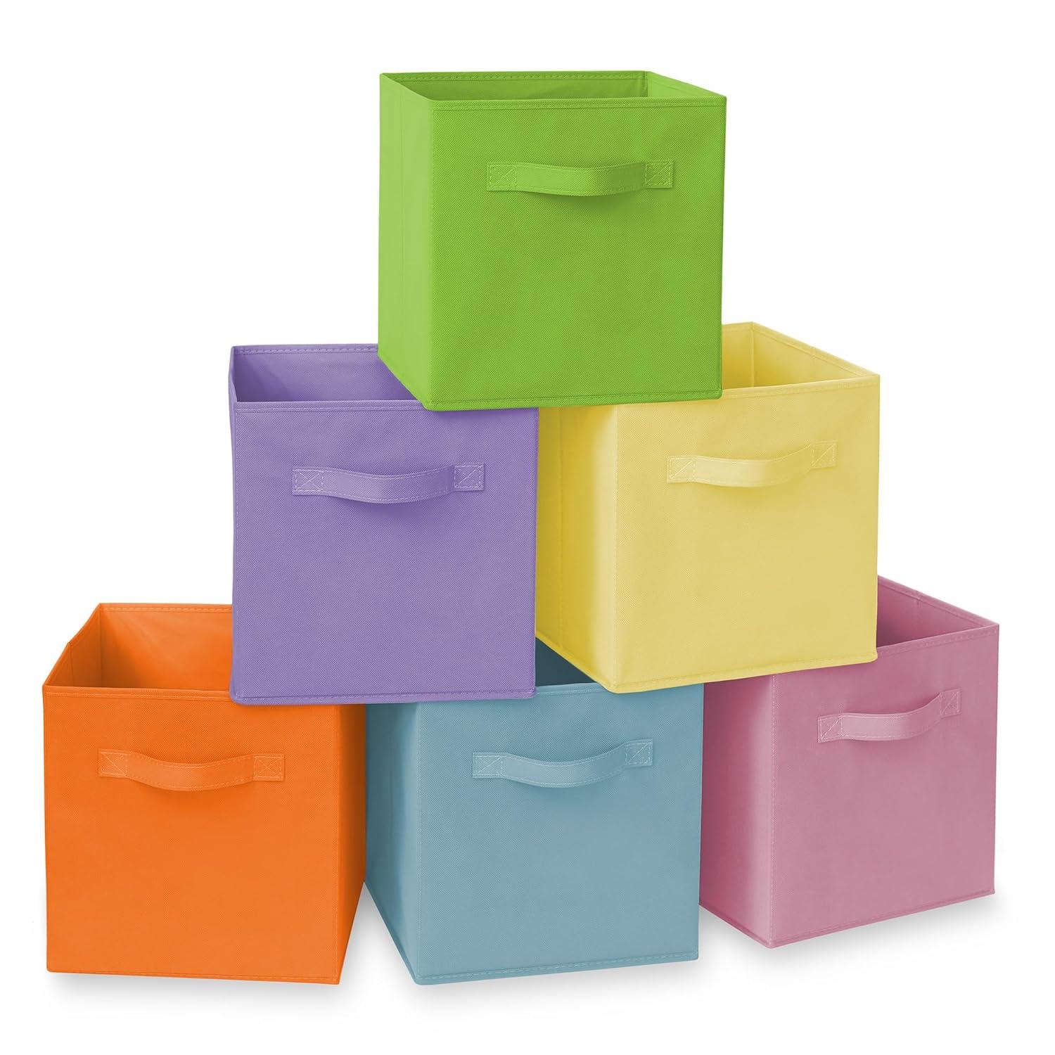 Casafield 10.5" L x 10.5" W x 11" H Collapsible Fabric Cube Storage Bins (Set of 6)