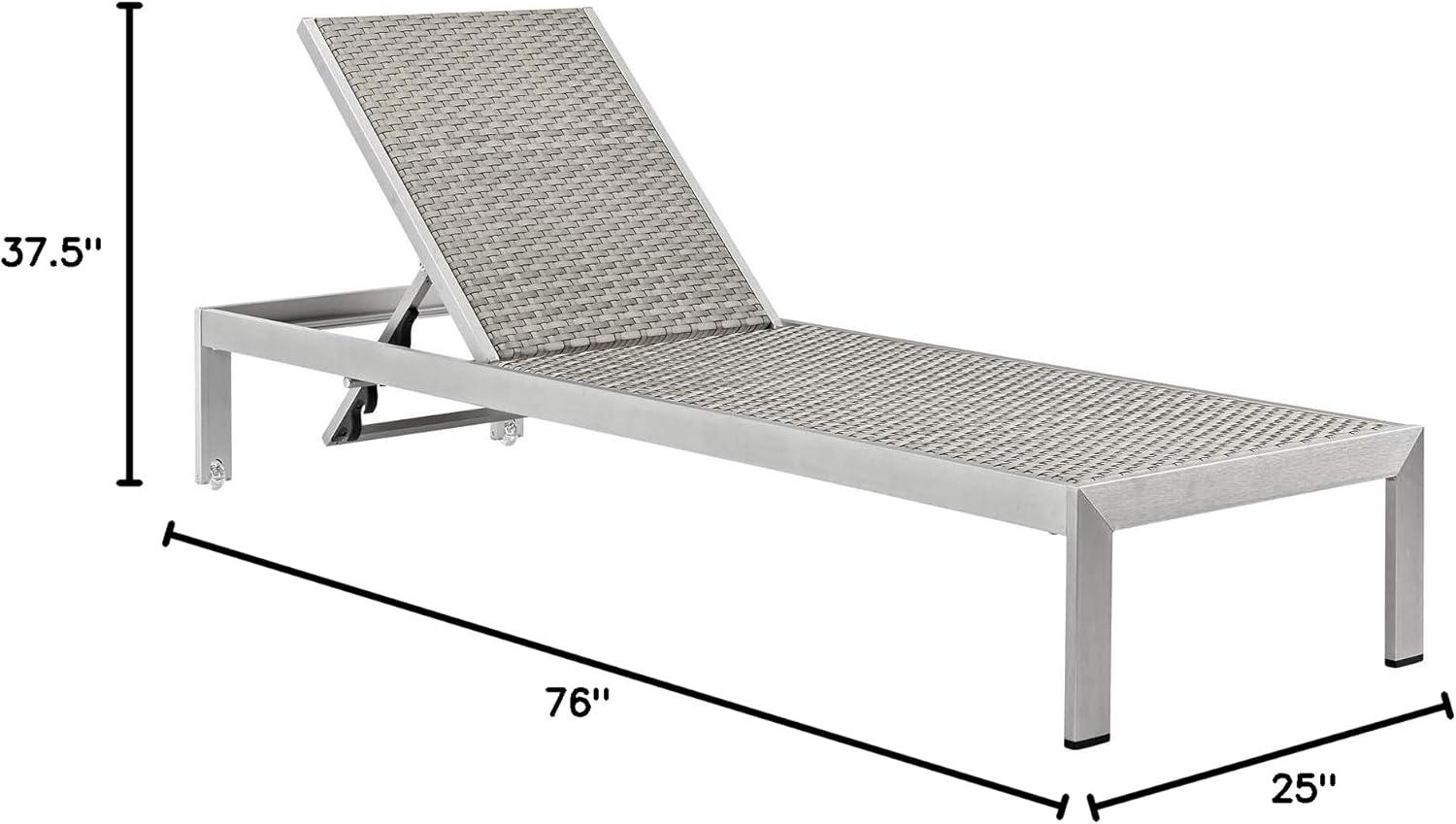 Peridot Green Aluminum Outdoor Chaise Lounge with Cushions