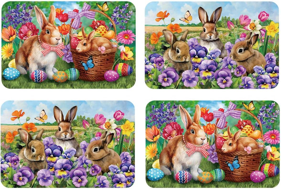 Briarwood Lane Spring Easter Double Sided Placemat (4-pack) 17x11.25 Bunnies and Basket For Easter Placemat