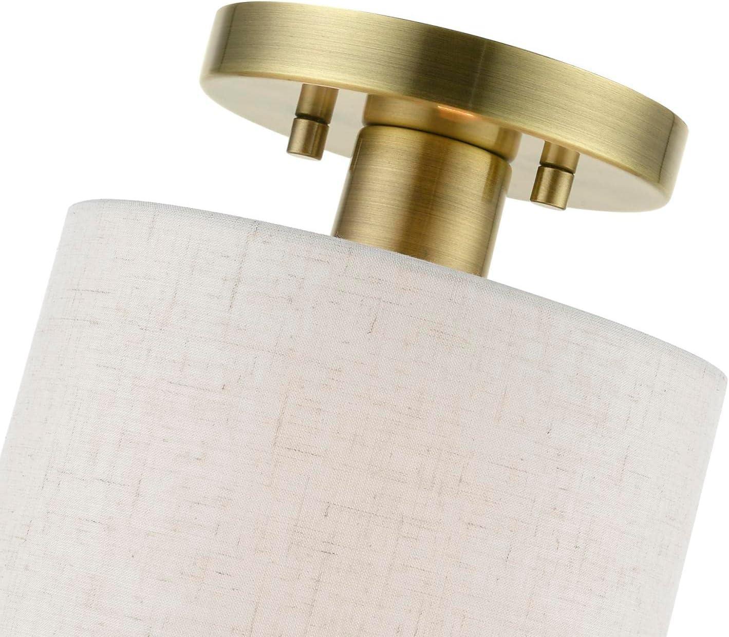 Livex Lighting Blossom 1 - Light Semi-Flush Mount in  Antique Brass