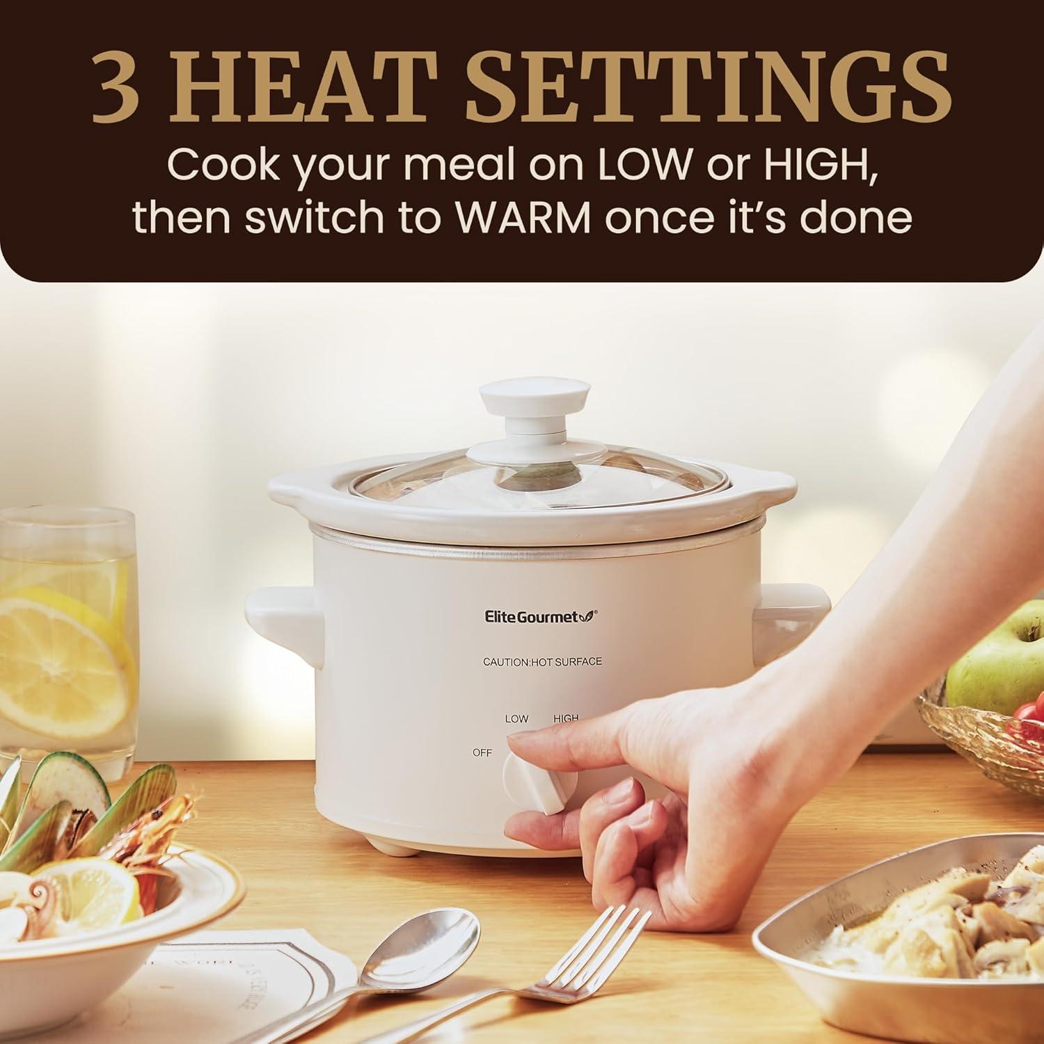 Elite Cuisine 1.5Qt. Mini Slow Cooker in Stainless Steel MST-250XW