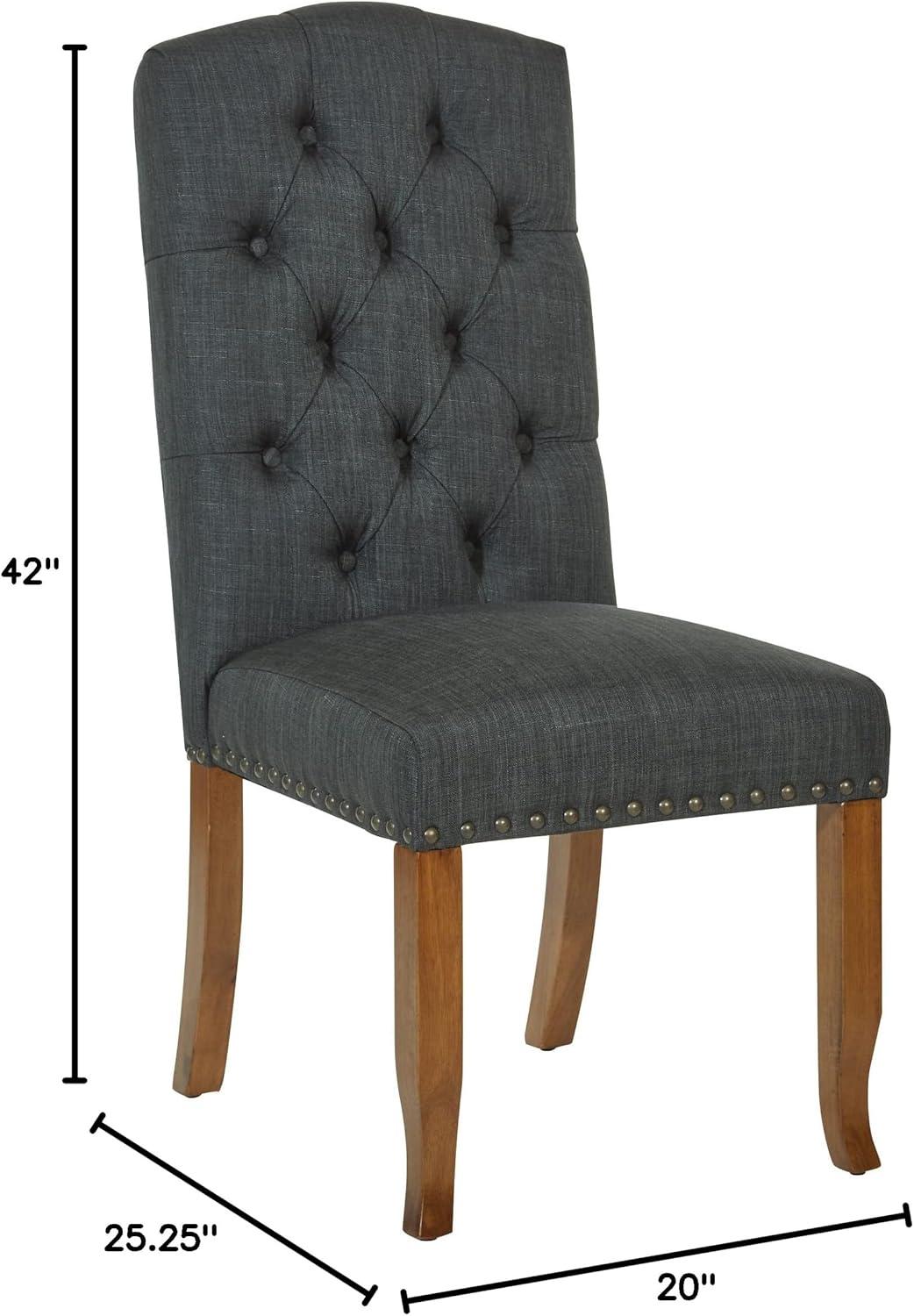 White Upholstered Parsons Side Chair with Wood Legs